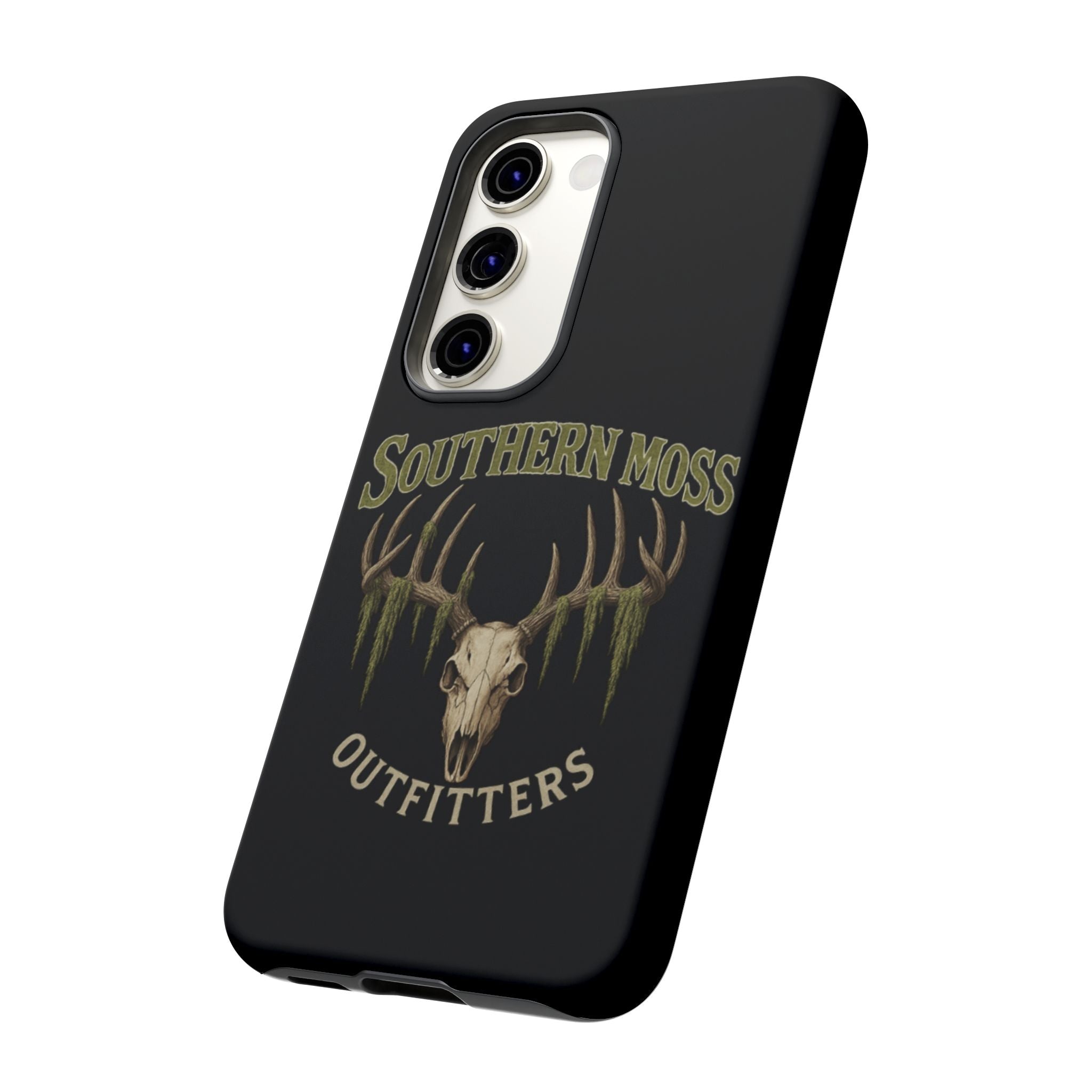 Southern Moss Outfitters Skull Phone Case – Rugged Deer Antler Design, Outdoor Gear, Hunting Accessories, Rustic Style, Gift for Adventurers