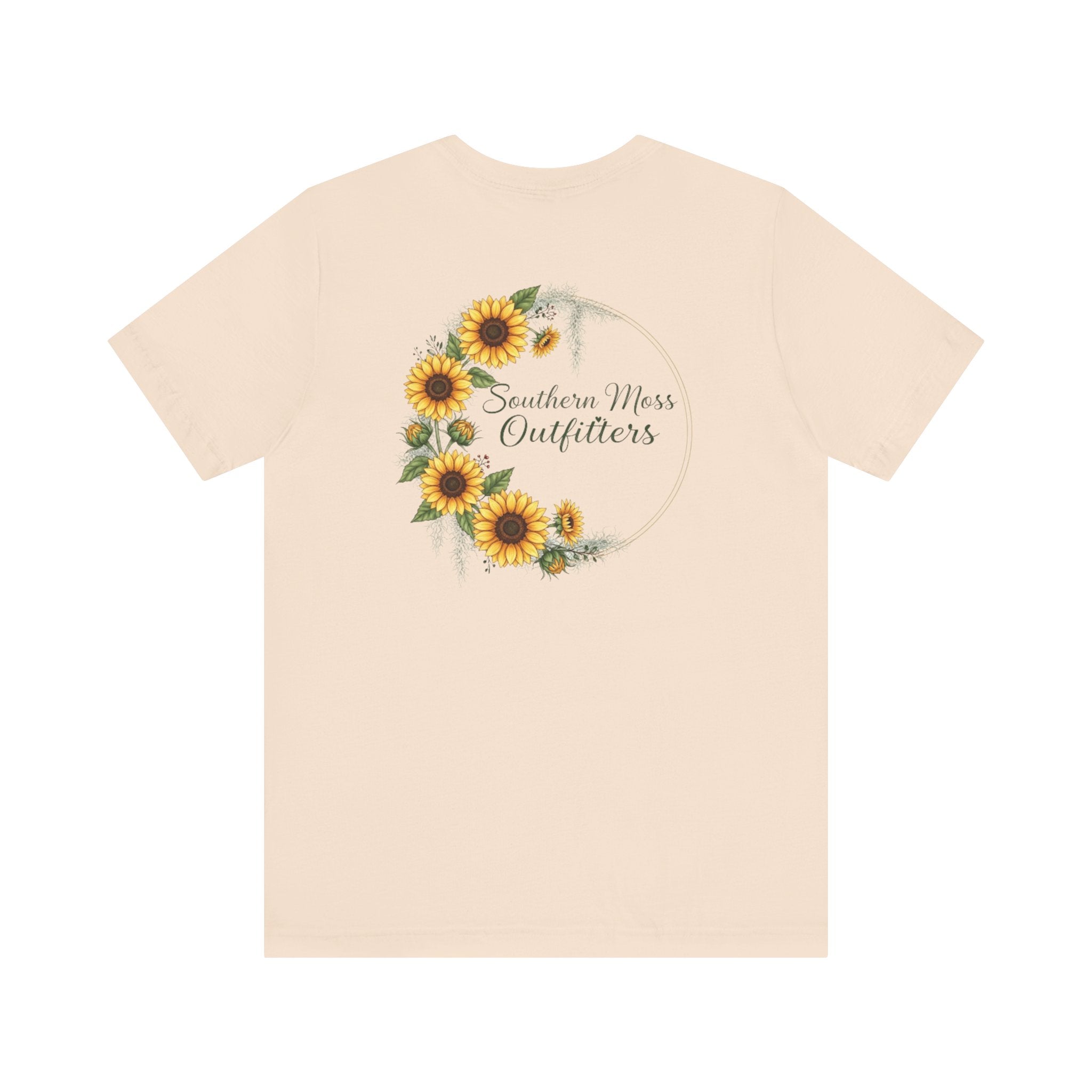 Southern Moss Outfitters Sunflower Graphic Tee Faith, Family & Outdoors Casual Everyday Wear, Gift Idea for Friends,Versatile Style