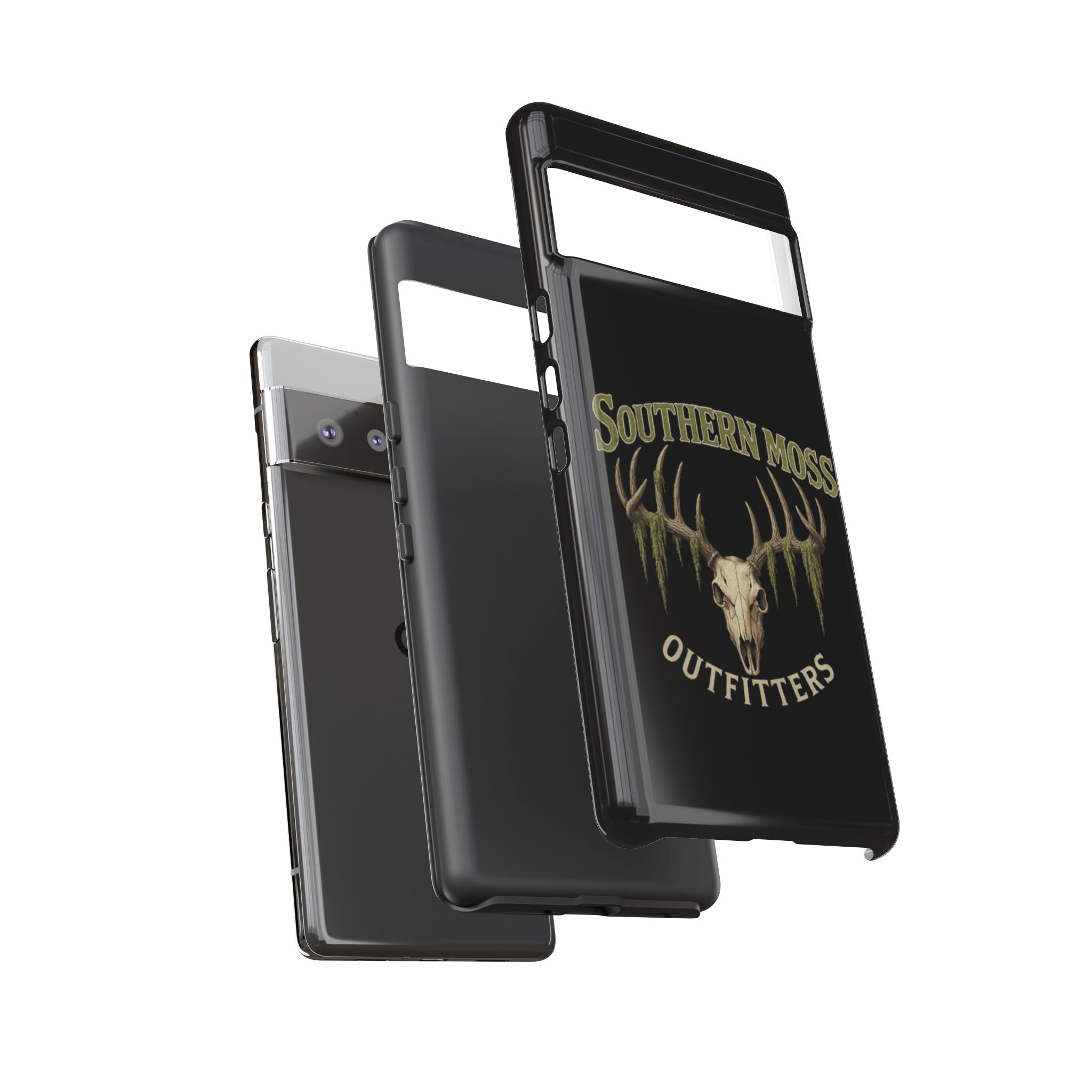 Southern Moss Outfitters Skull Phone Case – Rugged Deer Antler Design, Outdoor Gear, Hunting Accessories, Rustic Style, Gift for Adventurers