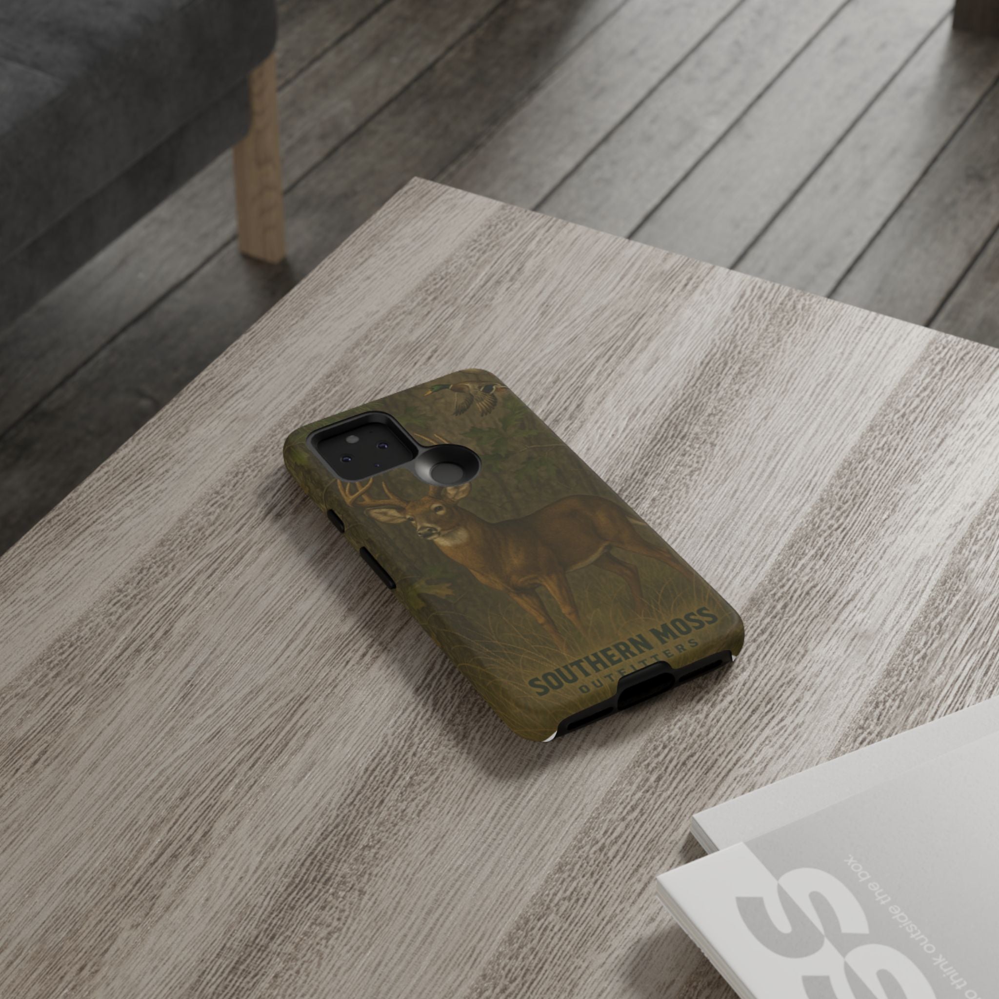Hunting Phone Case – Deer & Ducks Design | Southern Moss Outfitters | Rugged Camo Outdoor iPhone Case