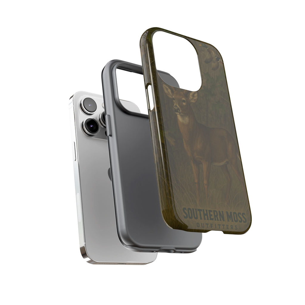 Hunting Phone Case – Deer & Ducks Design | Southern Moss Outfitters | Rugged Camo Outdoor iPhone Case