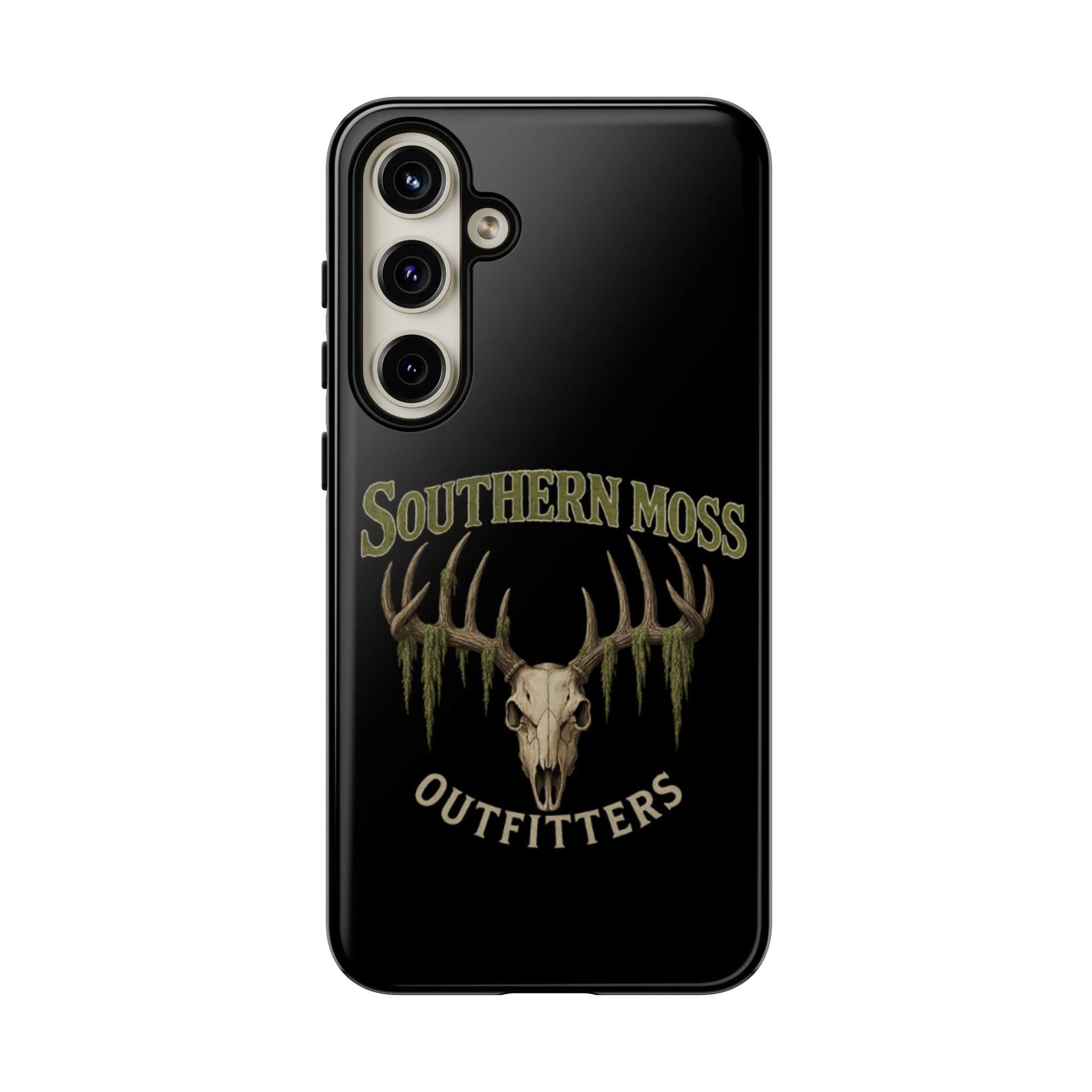 Southern Moss Outfitters Skull Phone Case – Rugged Deer Antler Design, Outdoor Gear, Hunting Accessories, Rustic Style, Gift for Adventurers