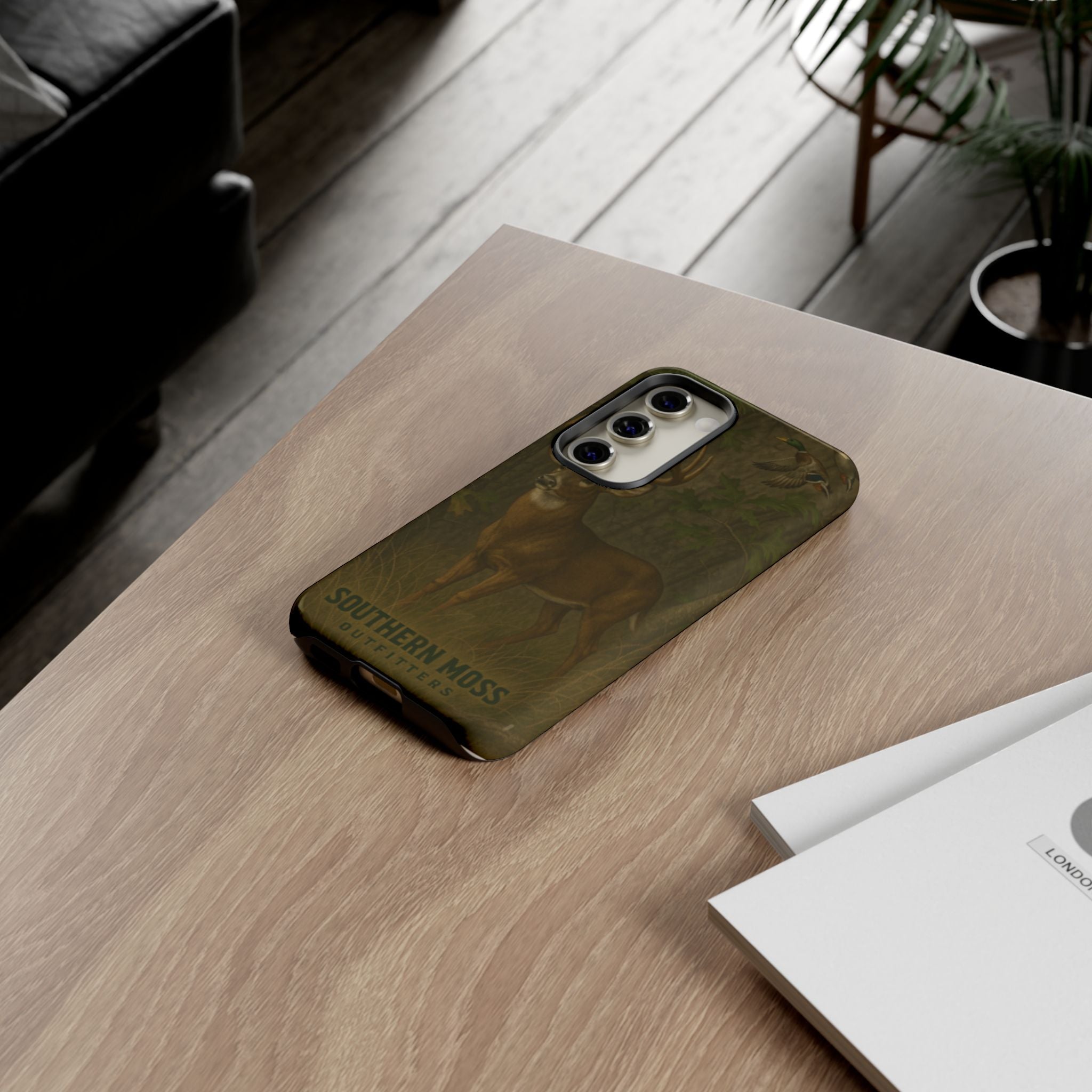Hunting Phone Case – Deer & Ducks Design | Southern Moss Outfitters | Rugged Camo Outdoor iPhone Case