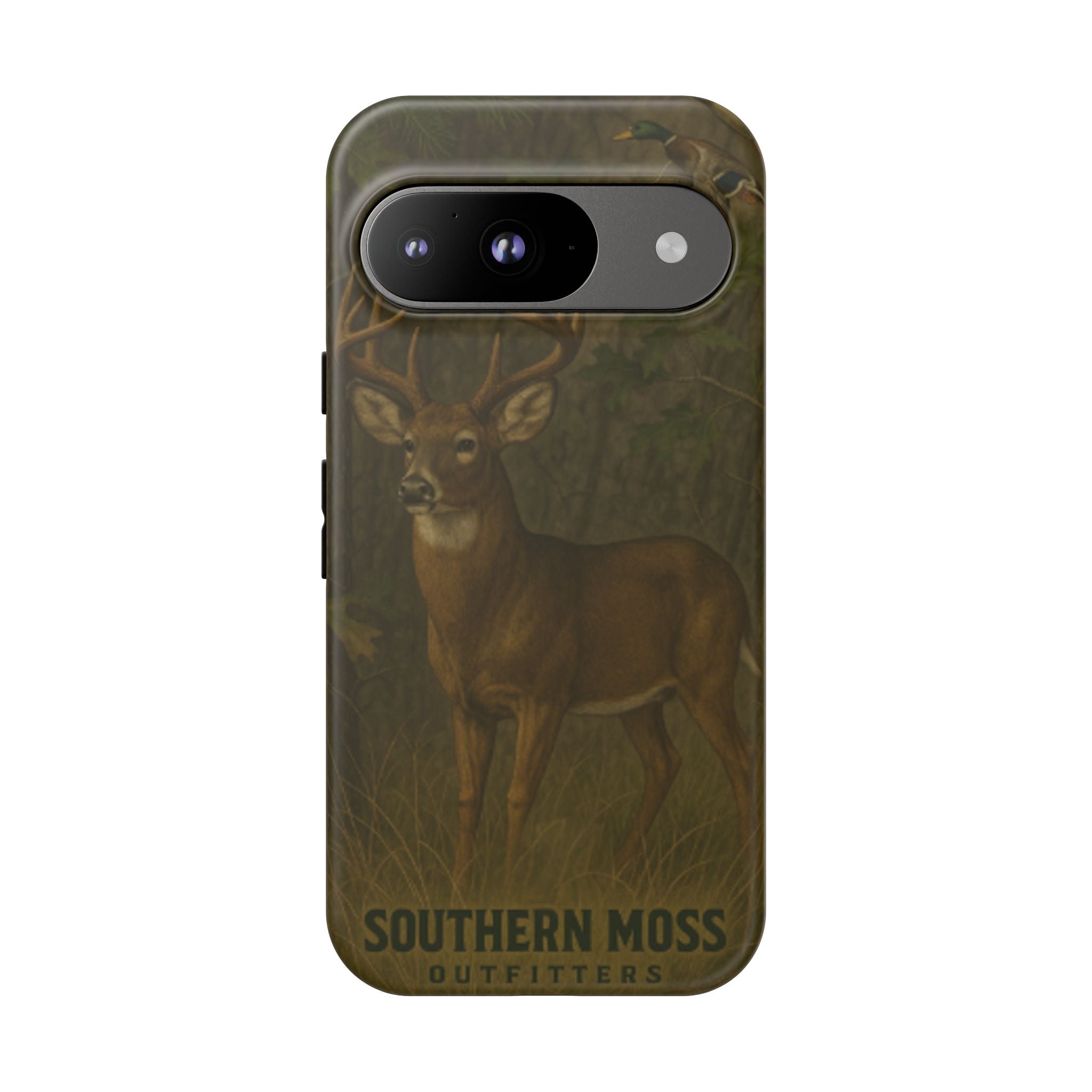 Hunting Phone Case – Deer & Ducks Design | Southern Moss Outfitters | Rugged Camo Outdoor iPhone Case