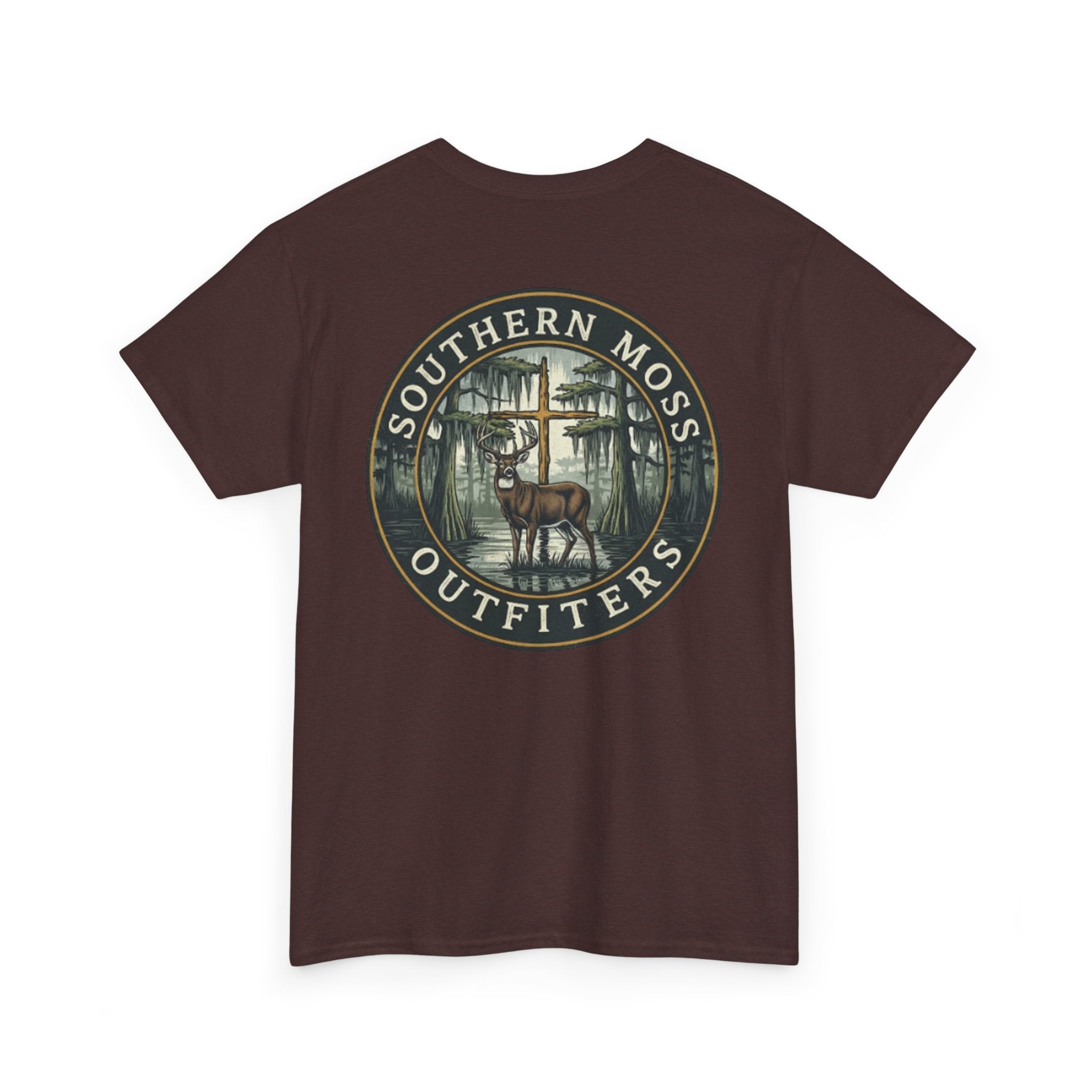 Southern Moss Outfitters Faith & Outdoors Tee Deer, Cross, Church Design, Casual Wear, Outdoor Apparel, Gift for Nature Lovers, Wildlife Tee