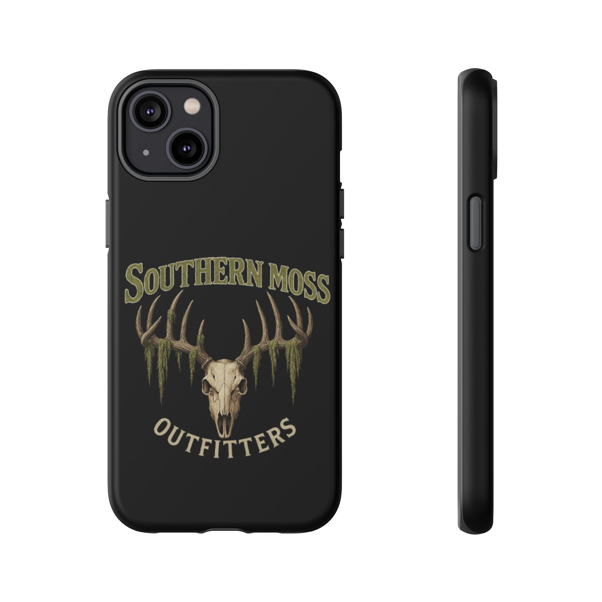 Southern Moss Outfitters Skull Phone Case – Rugged Deer Antler Design, Outdoor Gear, Hunting Accessories, Rustic Style, Gift for Adventurers