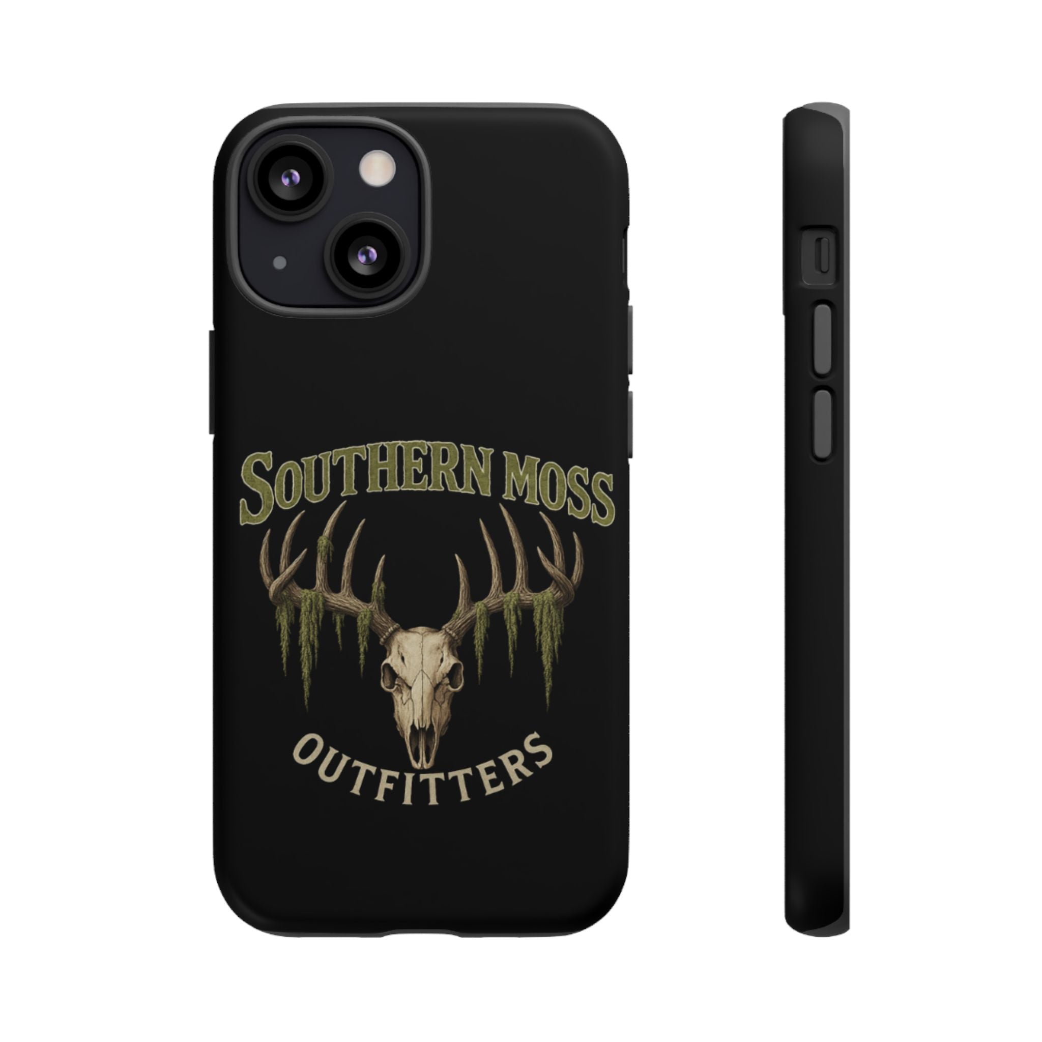 Southern Moss Outfitters Skull Phone Case – Rugged Deer Antler Design, Outdoor Gear, Hunting Accessories, Rustic Style, Gift for Adventurers