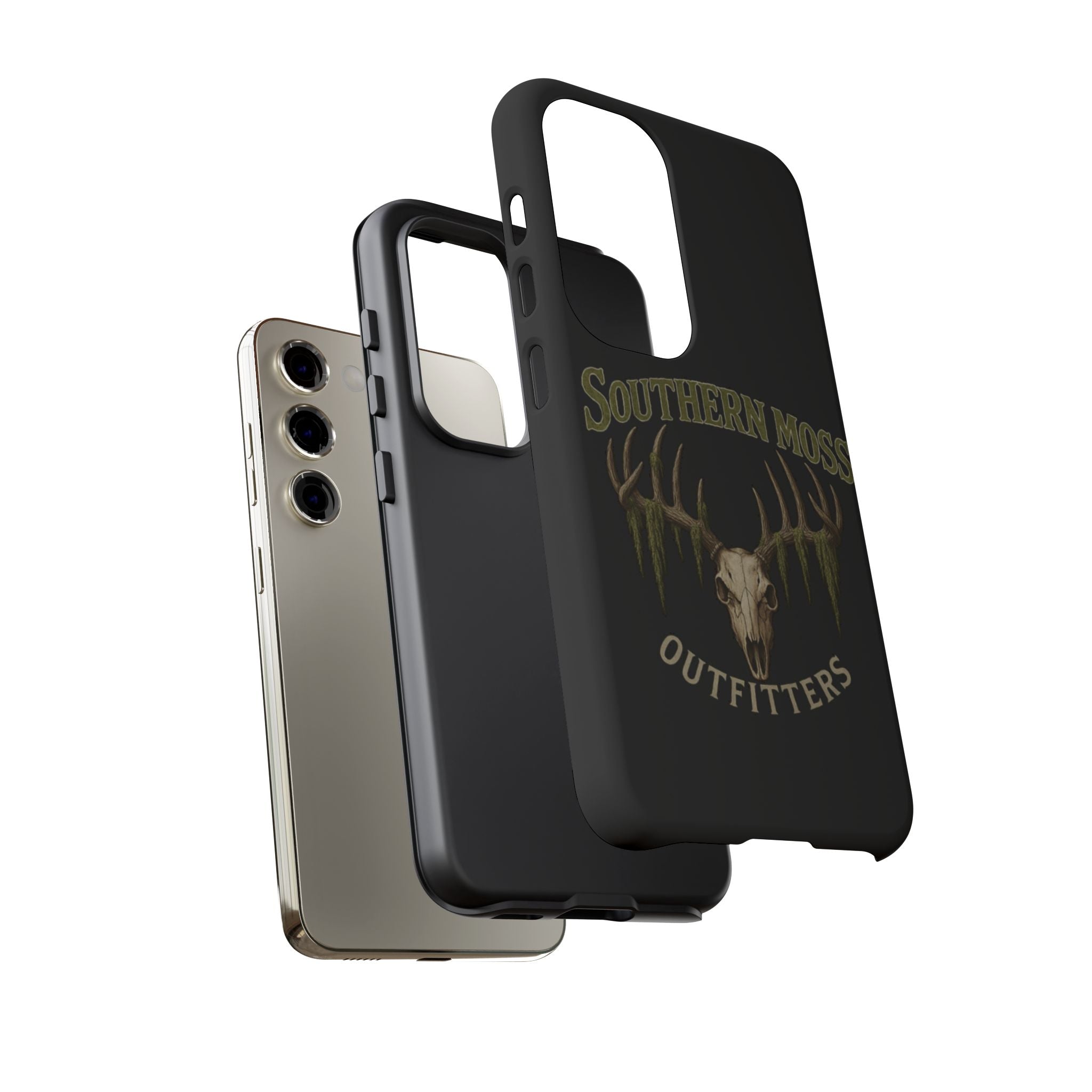 Southern Moss Outfitters Skull Phone Case – Rugged Deer Antler Design, Outdoor Gear, Hunting Accessories, Rustic Style, Gift for Adventurers