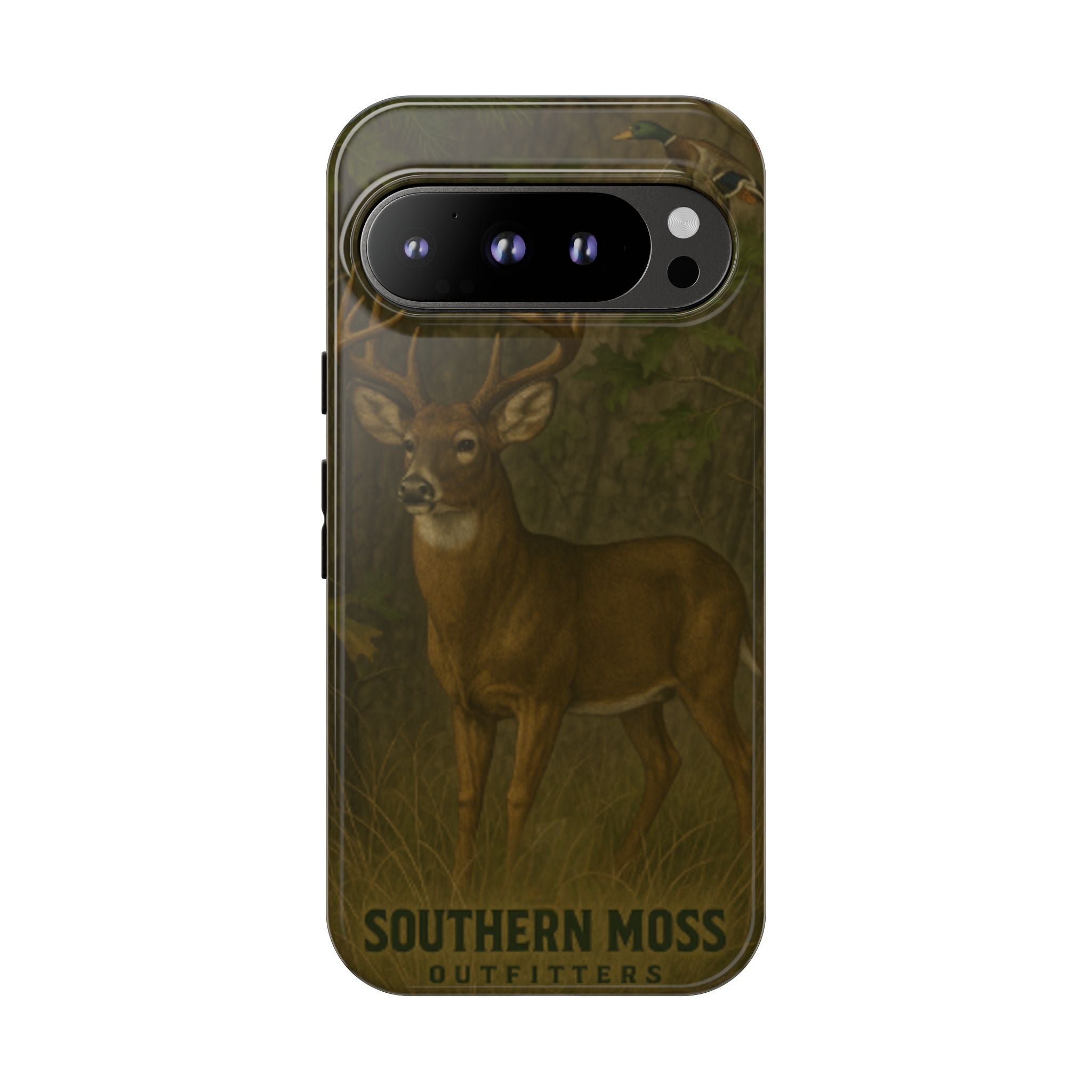 Hunting Phone Case – Deer & Ducks Design | Southern Moss Outfitters | Rugged Camo Outdoor iPhone Case