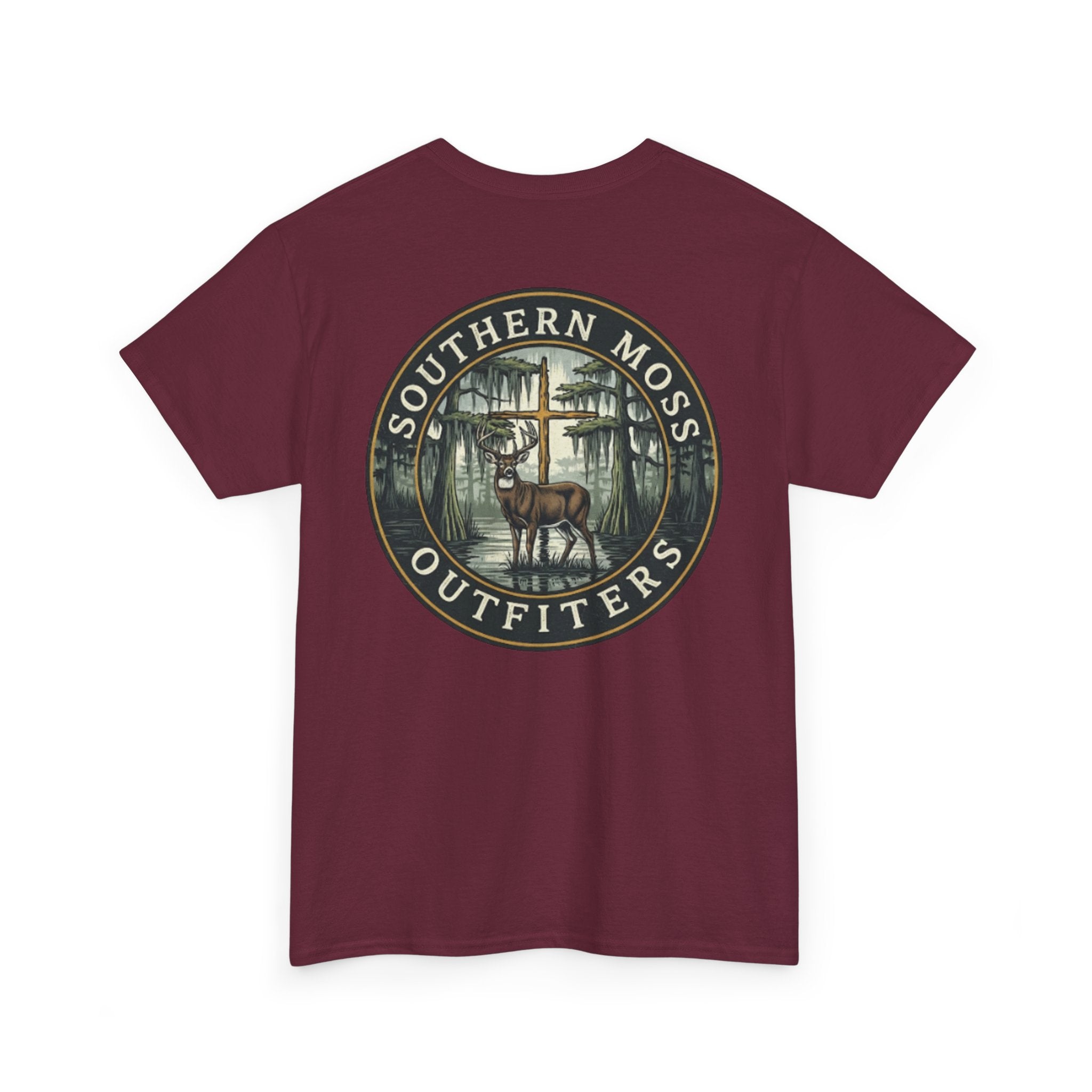 Southern Moss Outfitters Faith & Outdoors Tee Deer, Cross, Church Design, Casual Wear, Outdoor Apparel, Gift for Nature Lovers, Wildlife Tee