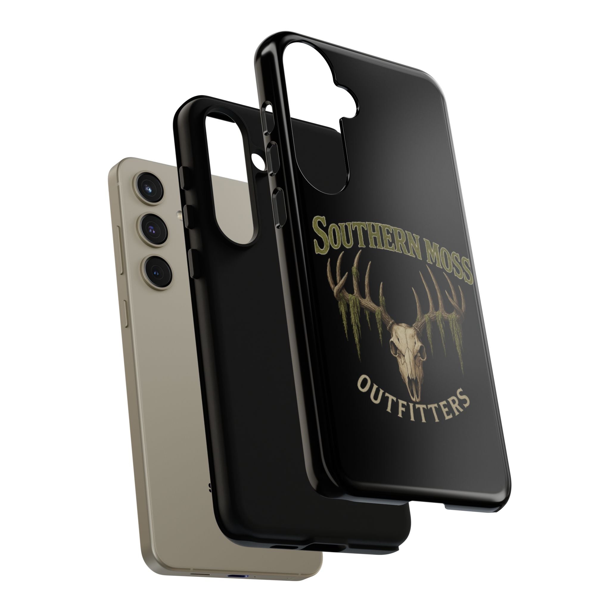Southern Moss Outfitters Skull Phone Case – Rugged Deer Antler Design, Outdoor Gear, Hunting Accessories, Rustic Style, Gift for Adventurers