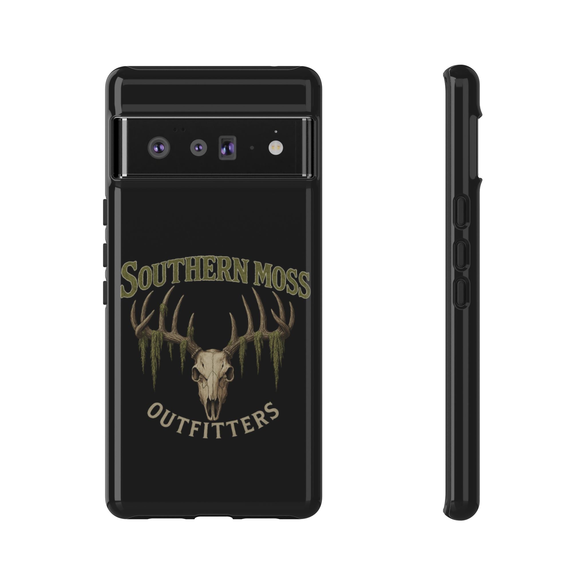 Southern Moss Outfitters Skull Phone Case – Rugged Deer Antler Design, Outdoor Gear, Hunting Accessories, Rustic Style, Gift for Adventurers