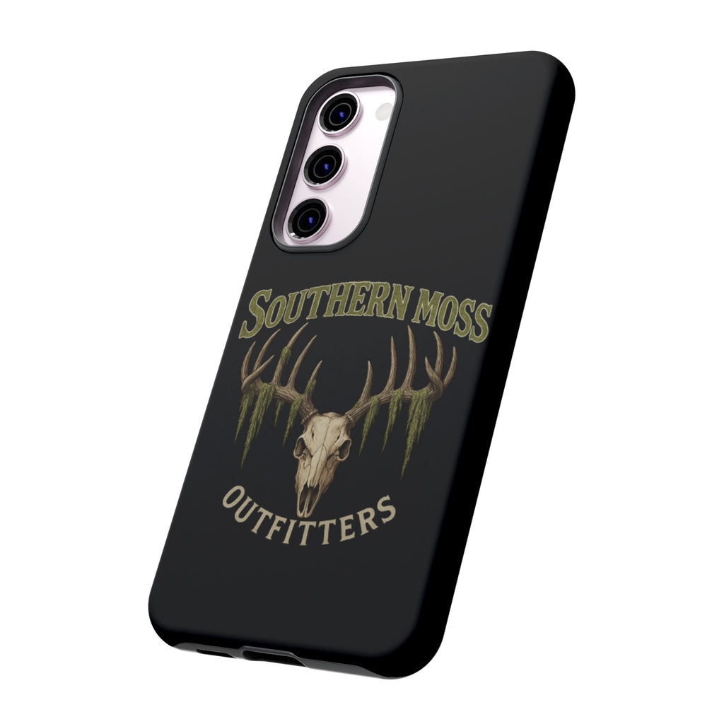 Southern Moss Outfitters Skull Phone Case – Rugged Deer Antler Design, Outdoor Gear, Hunting Accessories, Rustic Style, Gift for Adventurers