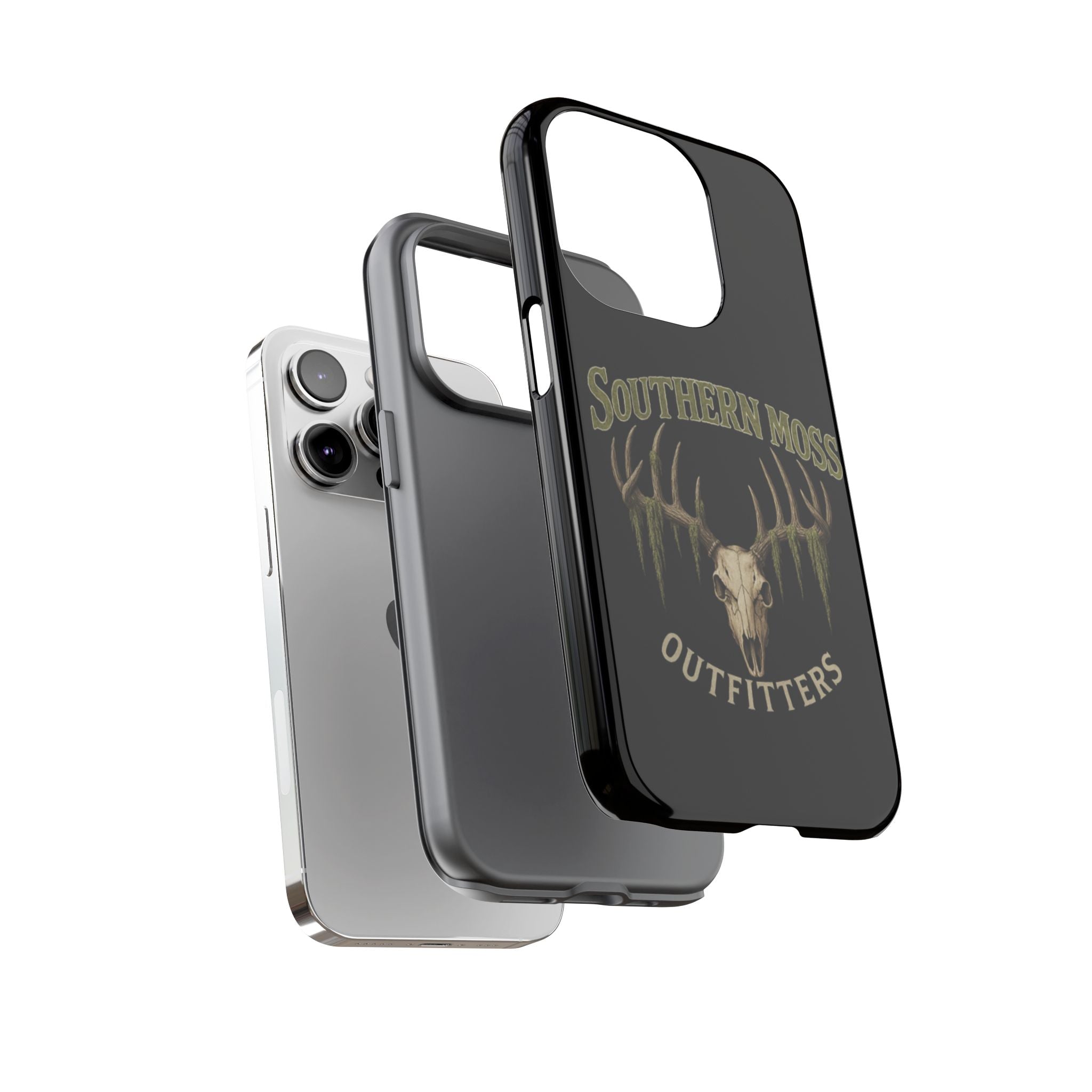 Southern Moss Outfitters Skull Phone Case – Rugged Deer Antler Design, Outdoor Gear, Hunting Accessories, Rustic Style, Gift for Adventurers