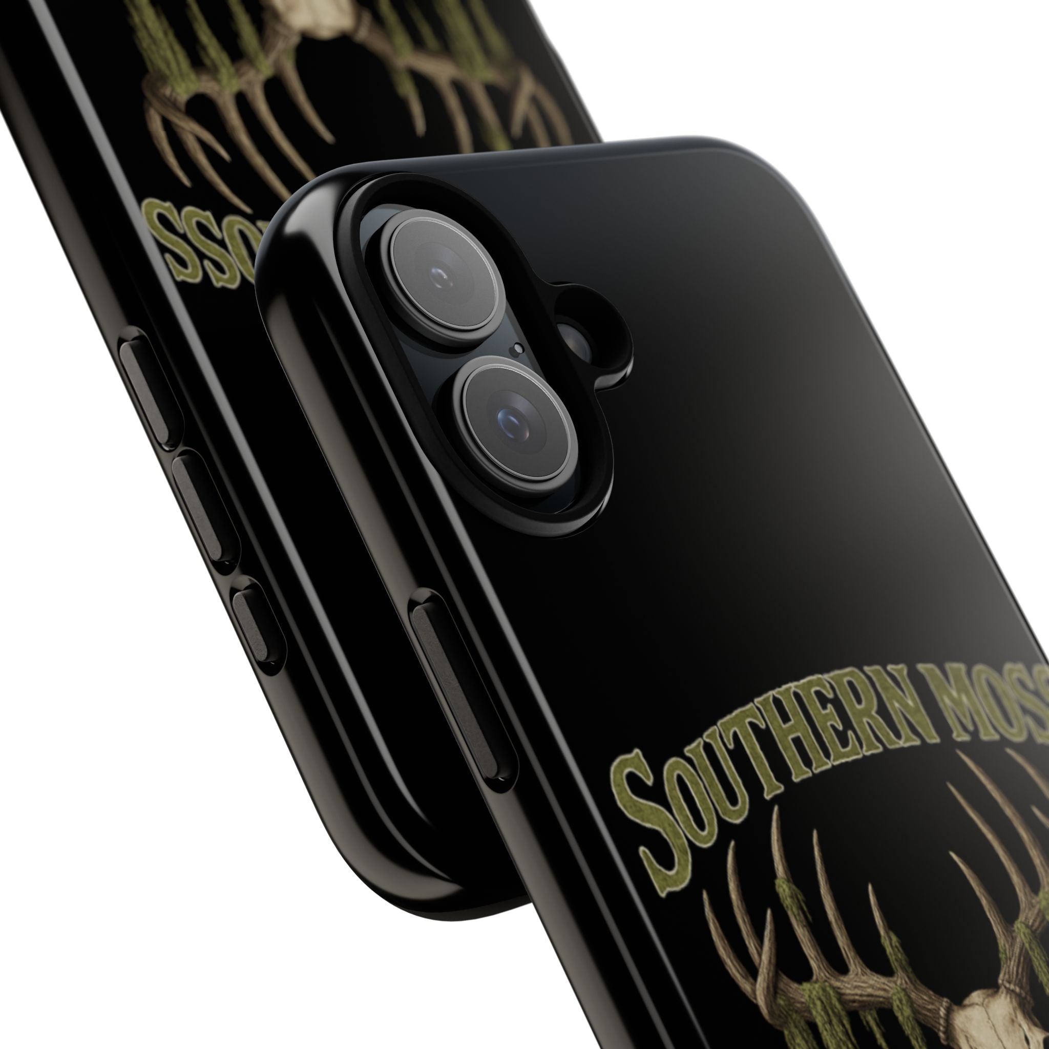 Southern Moss Outfitters Skull Phone Case – Rugged Deer Antler Design, Outdoor Gear, Hunting Accessories, Rustic Style, Gift for Adventurers