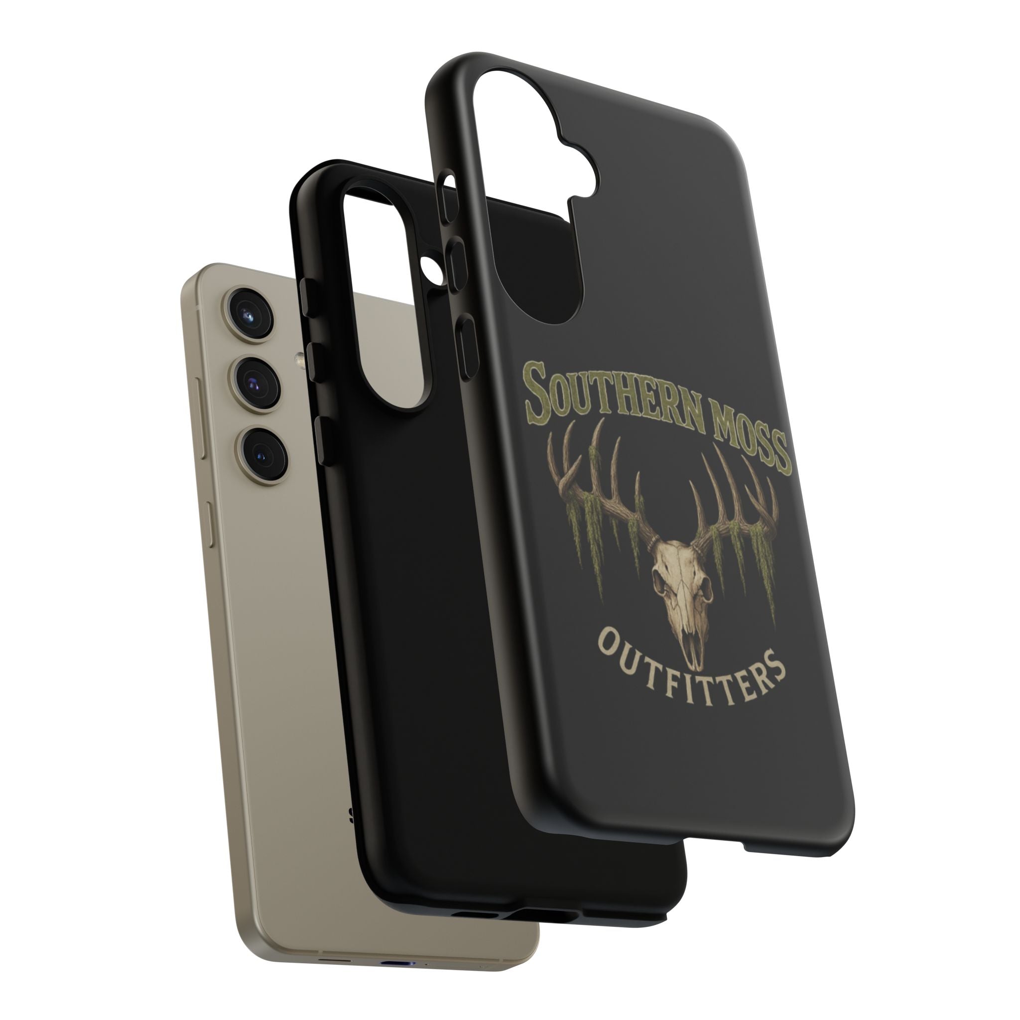 Southern Moss Outfitters Skull Phone Case – Rugged Deer Antler Design, Outdoor Gear, Hunting Accessories, Rustic Style, Gift for Adventurers