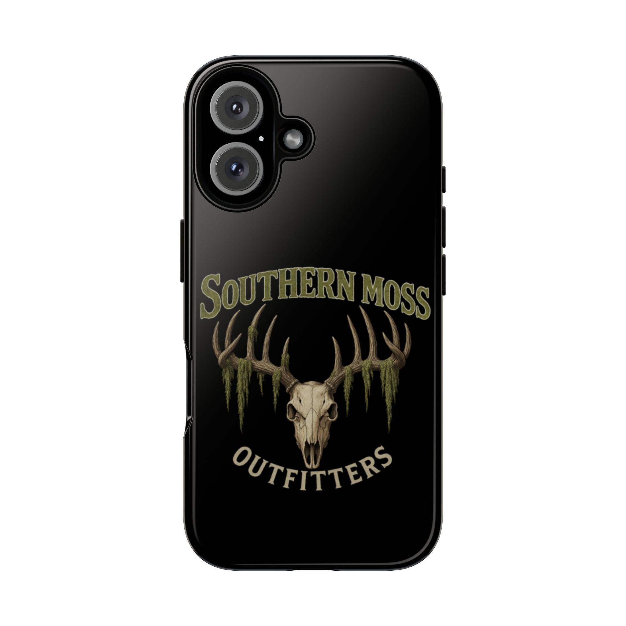 Southern Moss Outfitters Skull Phone Case – Rugged Deer Antler Design, Outdoor Gear, Hunting Accessories, Rustic Style, Gift for Adventurers