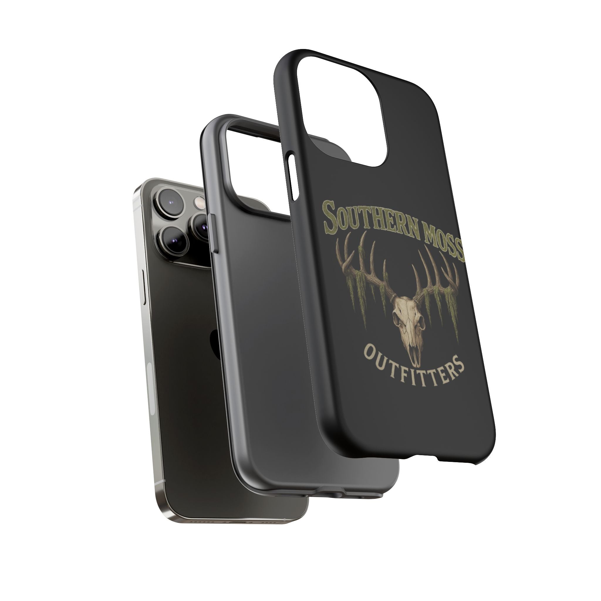 Southern Moss Outfitters Skull Phone Case – Rugged Deer Antler Design, Outdoor Gear, Hunting Accessories, Rustic Style, Gift for Adventurers