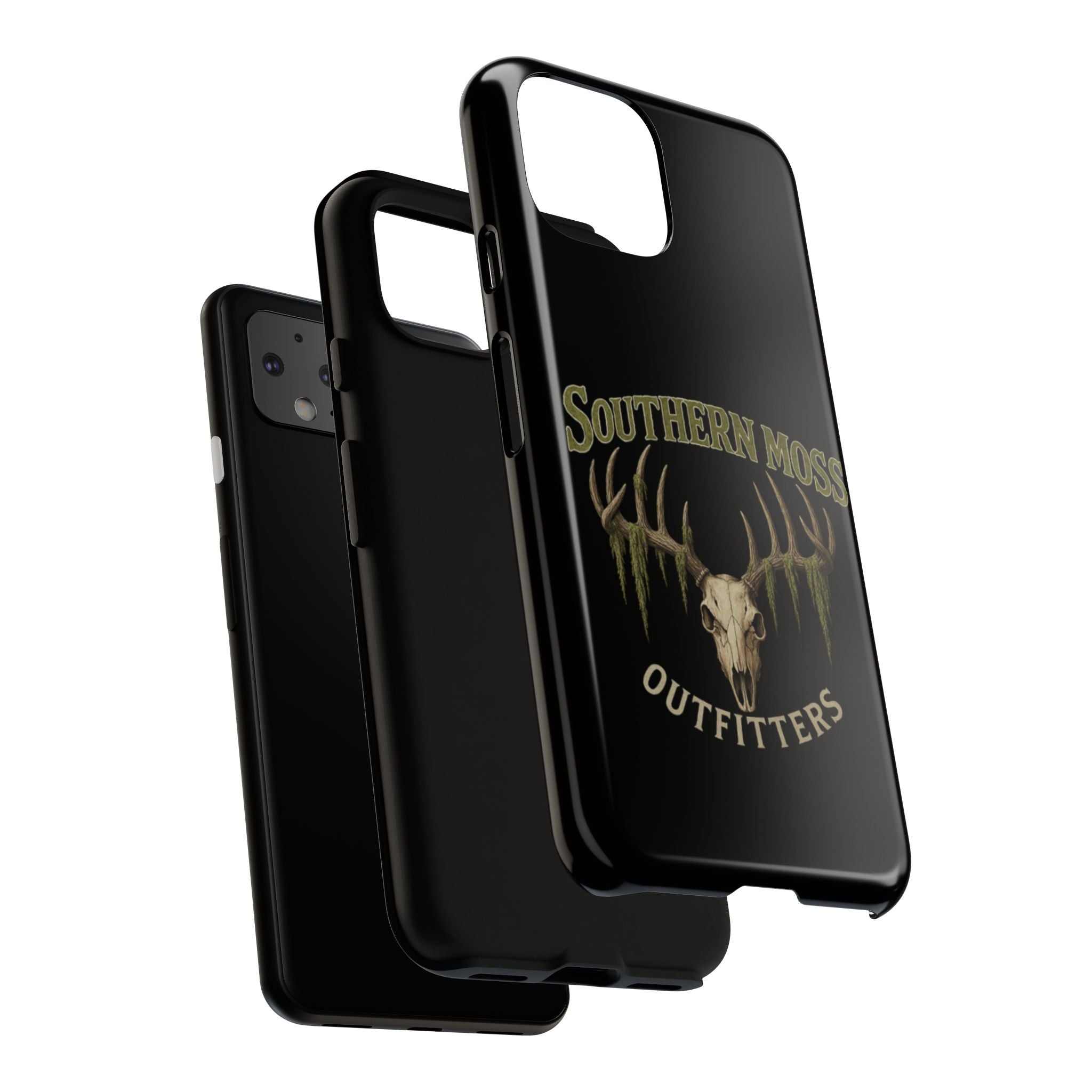 Southern Moss Outfitters Skull Phone Case – Rugged Deer Antler Design, Outdoor Gear, Hunting Accessories, Rustic Style, Gift for Adventurers