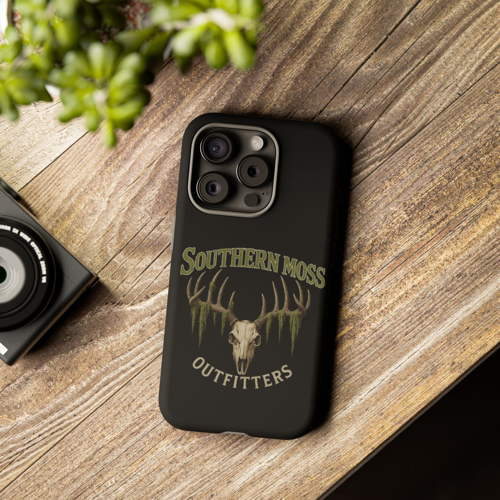 Southern Moss Outfitters Skull Phone Case – Rugged Deer Antler Design, Outdoor Gear, Hunting Accessories, Rustic Style, Gift for Adventurers