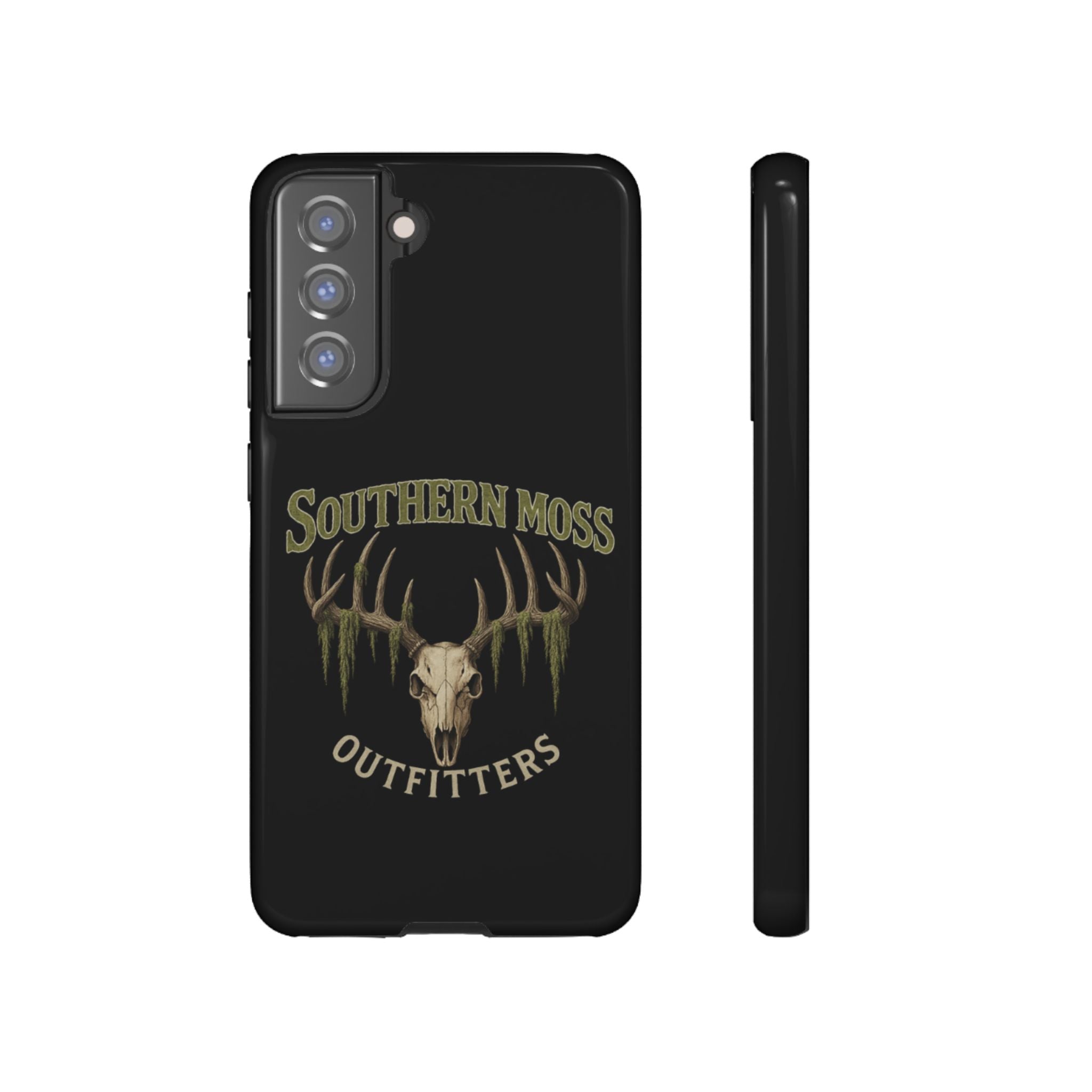 Southern Moss Outfitters Skull Phone Case – Rugged Deer Antler Design, Outdoor Gear, Hunting Accessories, Rustic Style, Gift for Adventurers
