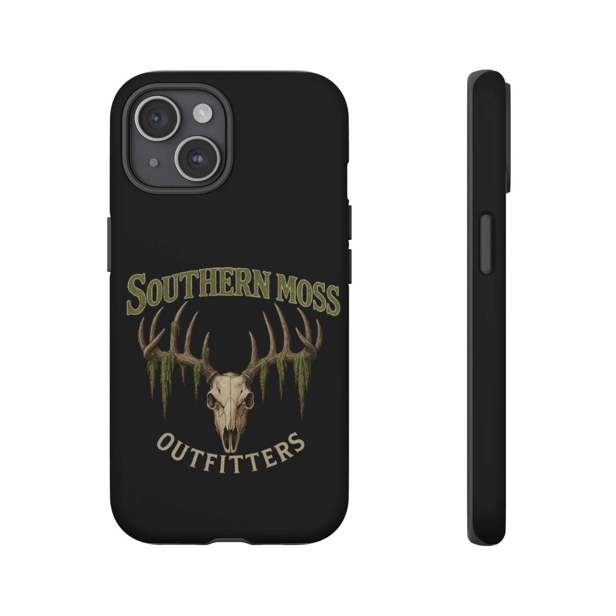 Southern Moss Outfitters Skull Phone Case – Rugged Deer Antler Design, Outdoor Gear, Hunting Accessories, Rustic Style, Gift for Adventurers