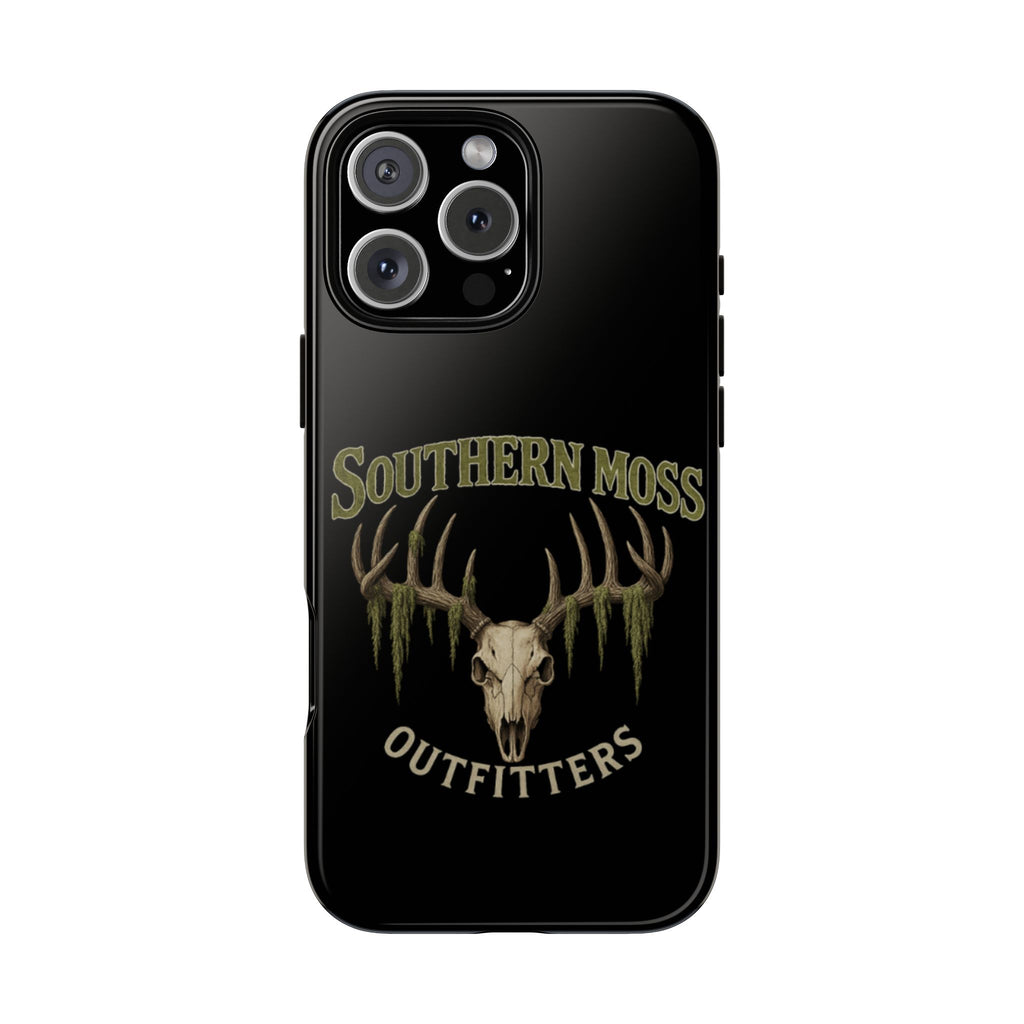 Southern Moss Outfitters Skull Phone Case – Rugged Deer Antler Design, Outdoor Gear, Hunting Accessories, Rustic Style, Gift for Adventurers