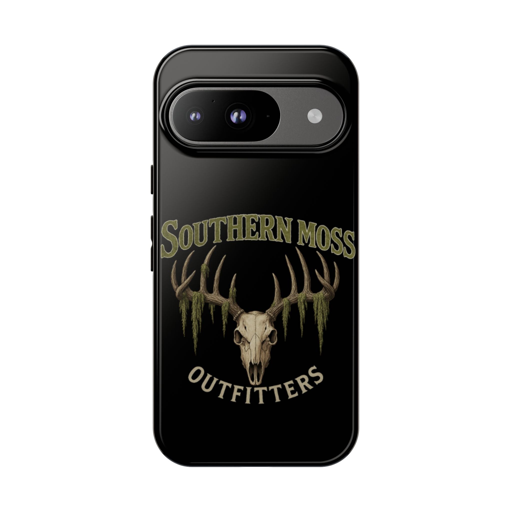 Southern Moss Outfitters Skull Phone Case – Rugged Deer Antler Design, Outdoor Gear, Hunting Accessories, Rustic Style, Gift for Adventurers