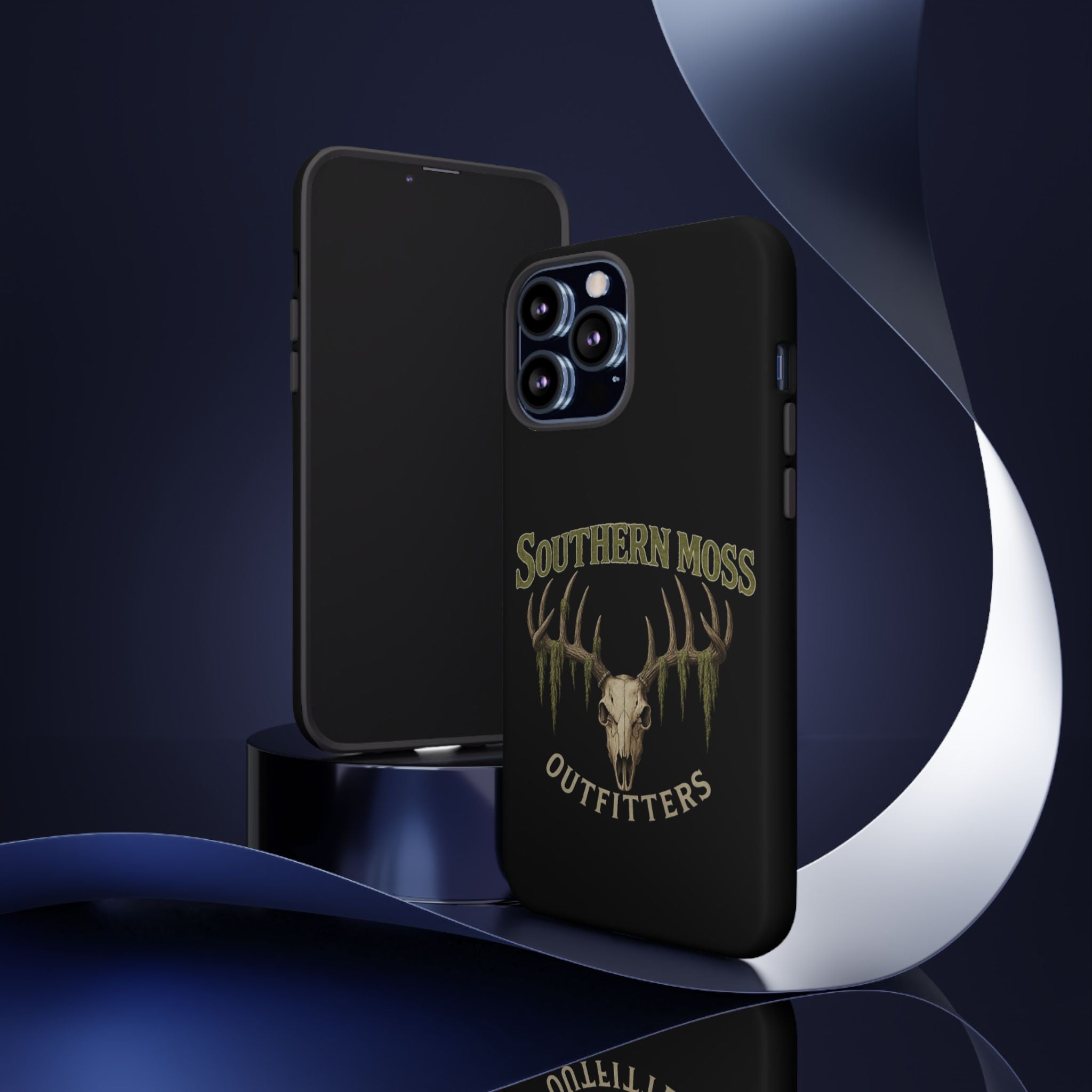Southern Moss Outfitters Skull Phone Case – Rugged Deer Antler Design, Outdoor Gear, Hunting Accessories, Rustic Style, Gift for Adventurers