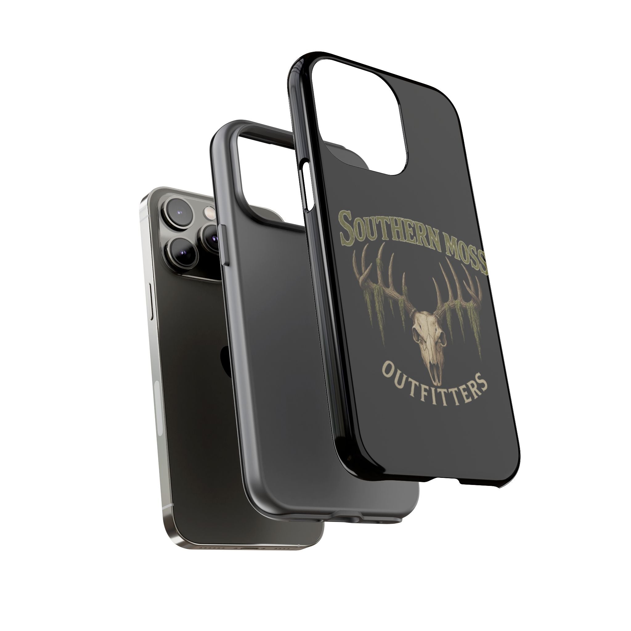 Southern Moss Outfitters Skull Phone Case – Rugged Deer Antler Design, Outdoor Gear, Hunting Accessories, Rustic Style, Gift for Adventurers