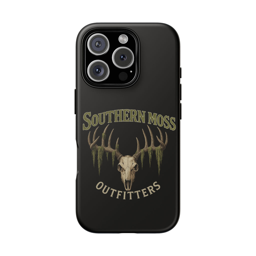 Southern Moss Outfitters Skull Phone Case – Rugged Deer Antler Design, Outdoor Gear, Hunting Accessories, Rustic Style, Gift for Adventurers