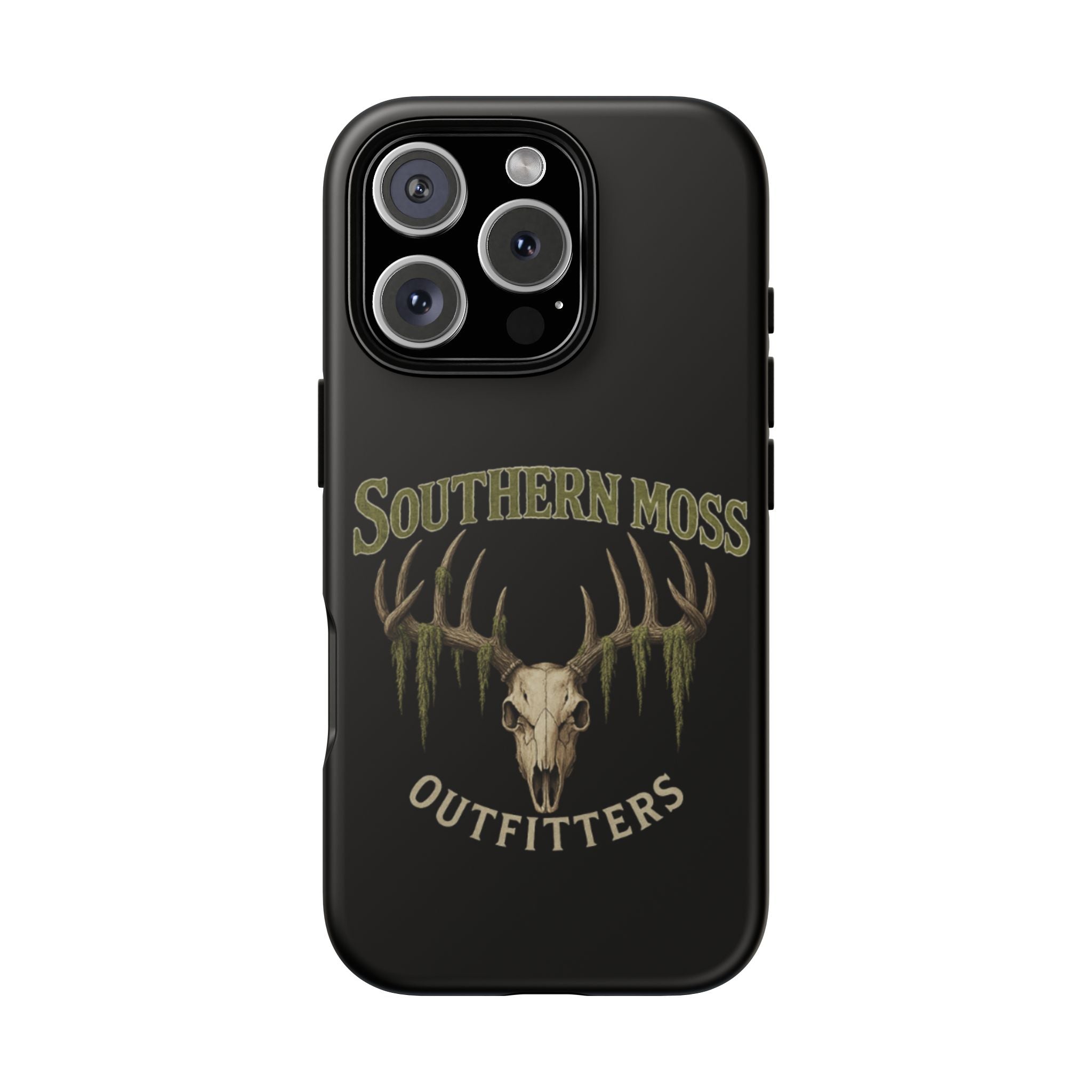 Southern Moss Outfitters Skull Phone Case – Rugged Deer Antler Design, Outdoor Gear, Hunting Accessories, Rustic Style, Gift for Adventurers