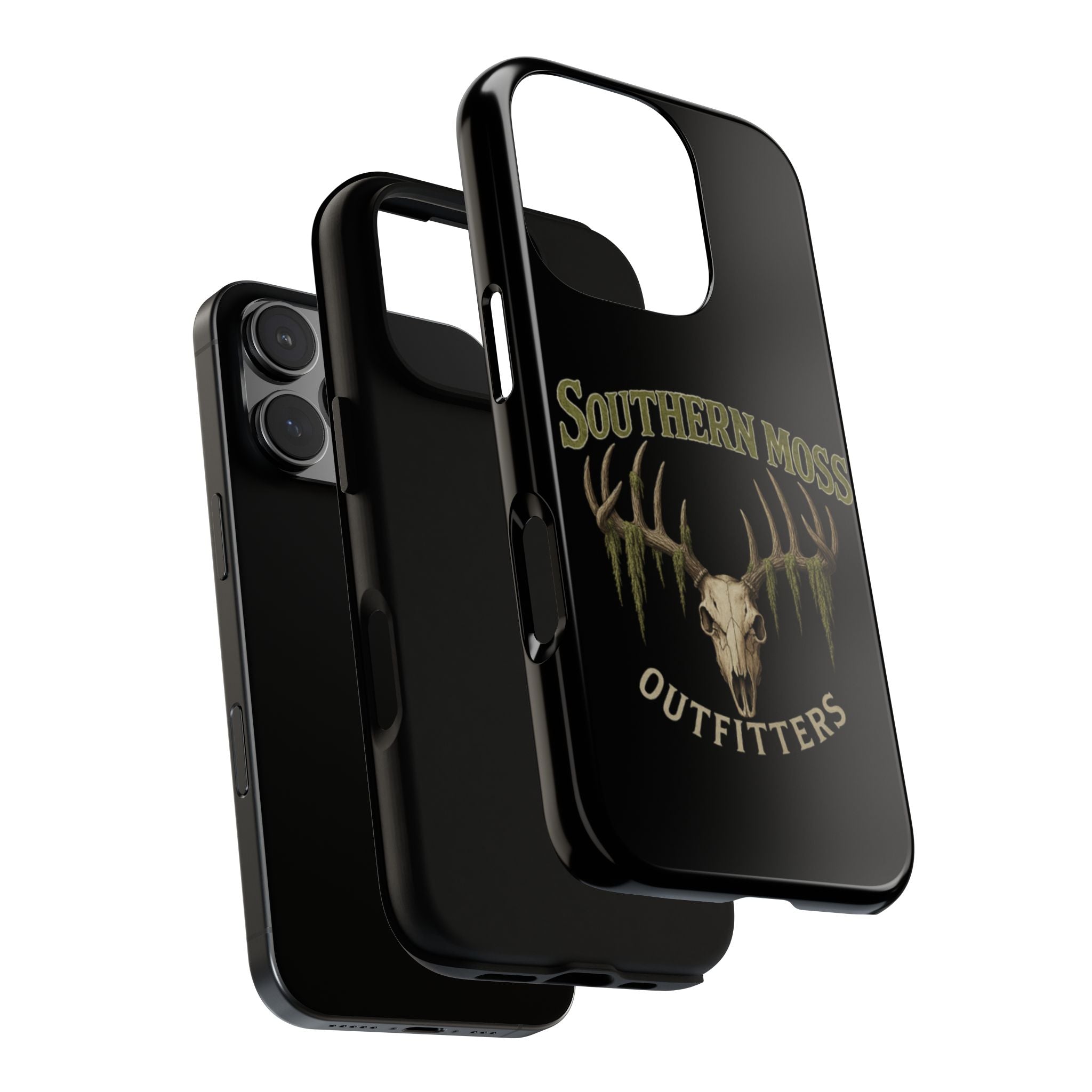 Southern Moss Outfitters Skull Phone Case – Rugged Deer Antler Design, Outdoor Gear, Hunting Accessories, Rustic Style, Gift for Adventurers