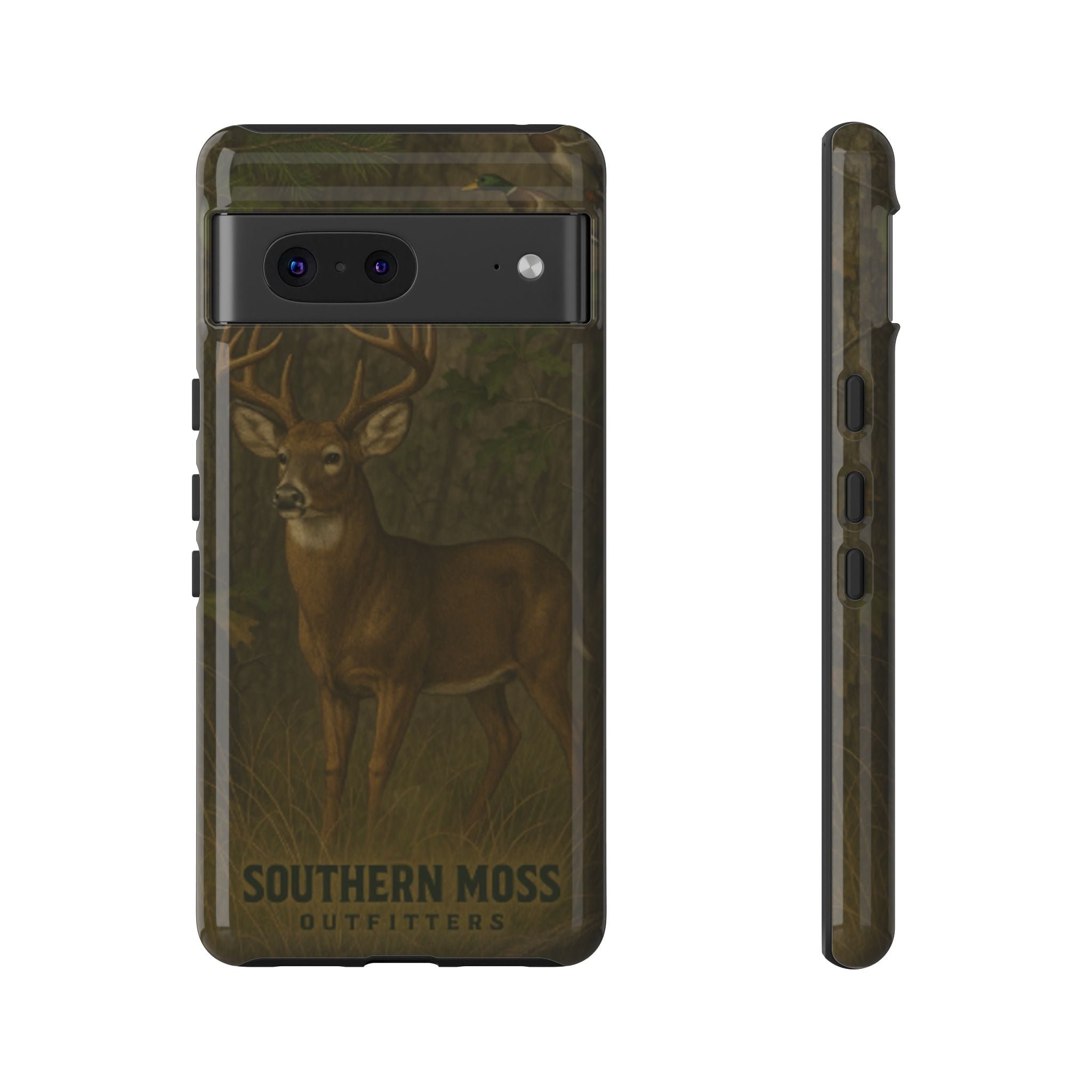 Hunting Phone Case – Deer & Ducks Design | Southern Moss Outfitters | Rugged Camo Outdoor iPhone Case