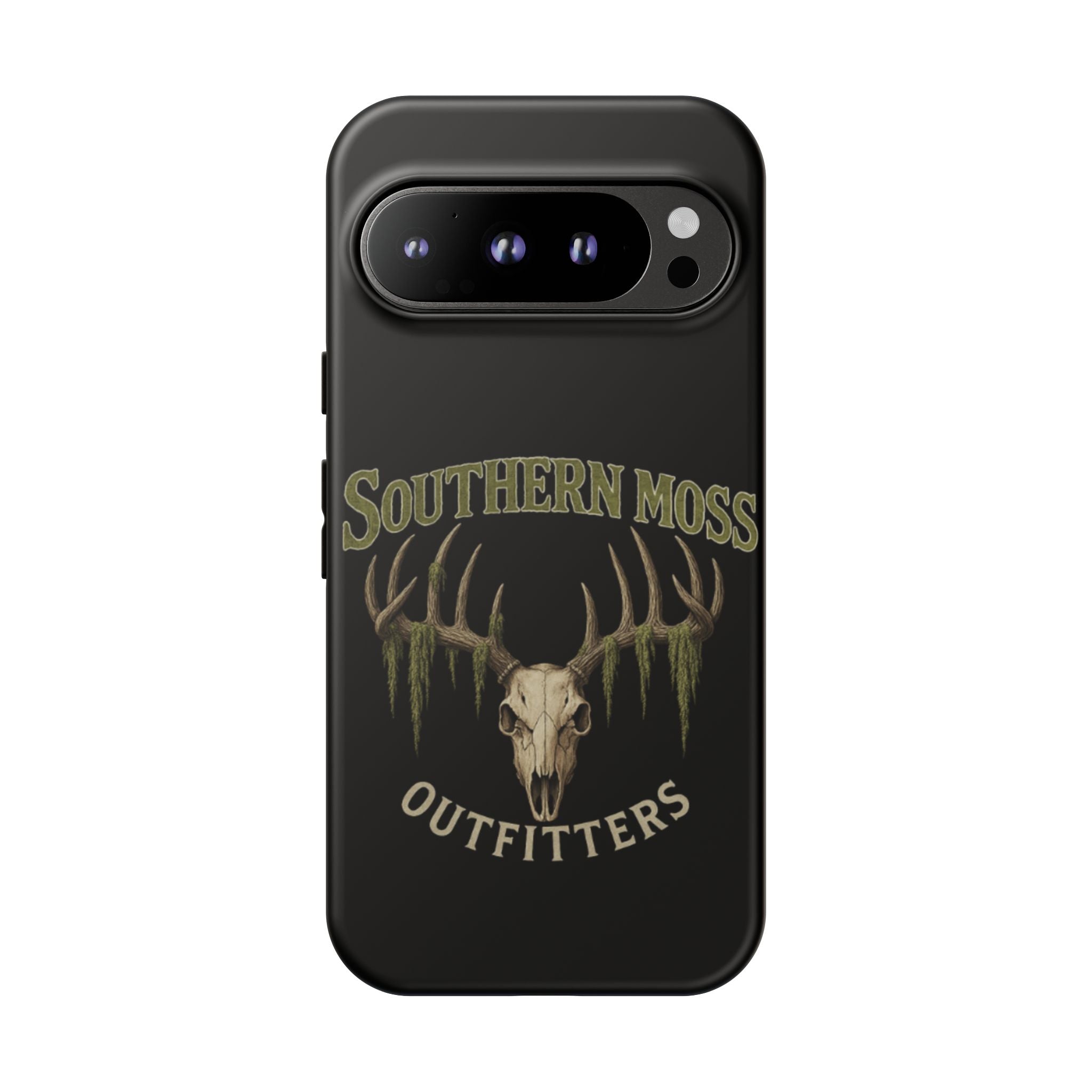 Southern Moss Outfitters Skull Phone Case – Rugged Deer Antler Design, Outdoor Gear, Hunting Accessories, Rustic Style, Gift for Adventurers