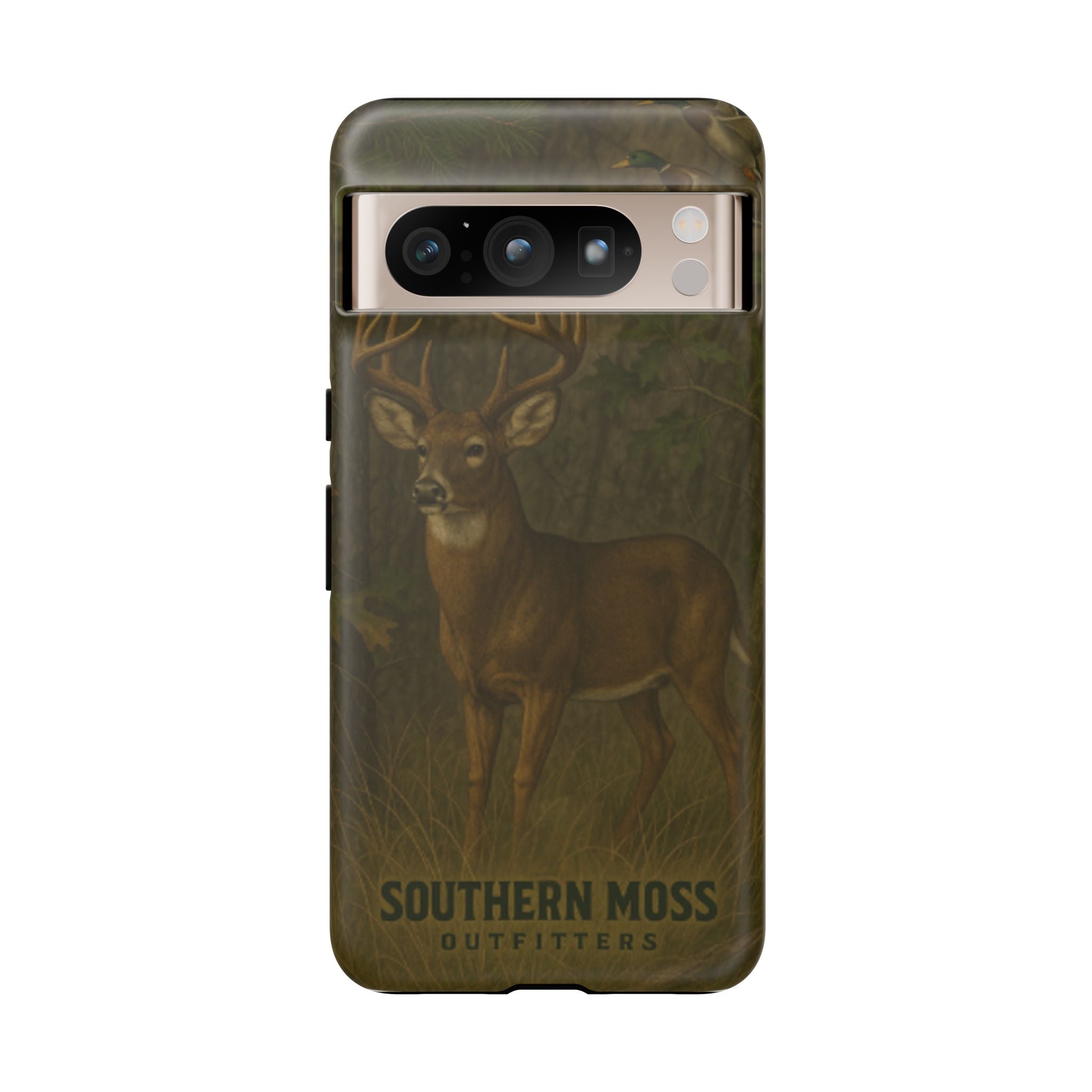 Hunting Phone Case – Deer & Ducks Design | Southern Moss Outfitters | Rugged Camo Outdoor iPhone Case