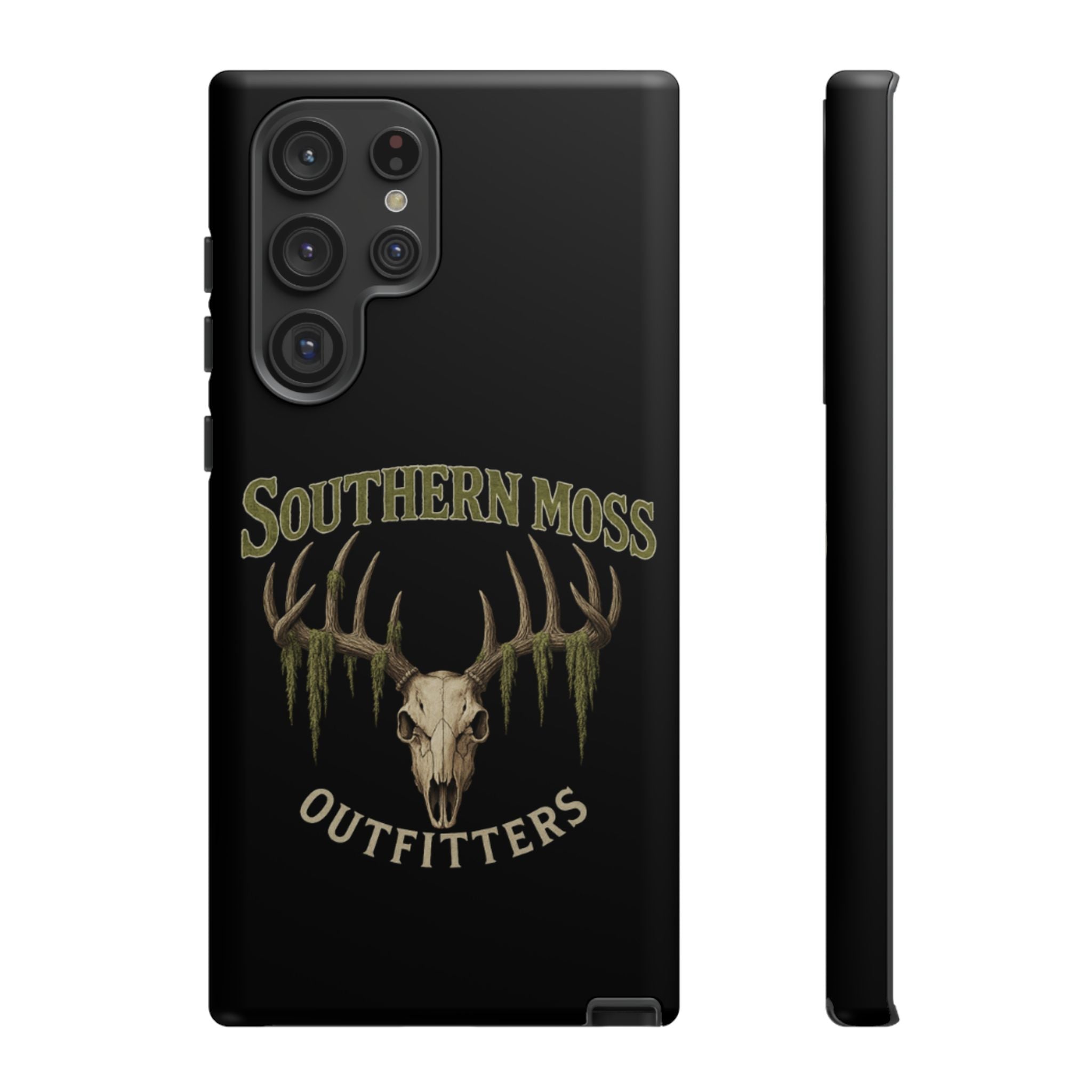 Southern Moss Outfitters Skull Phone Case – Rugged Deer Antler Design, Outdoor Gear, Hunting Accessories, Rustic Style, Gift for Adventurers
