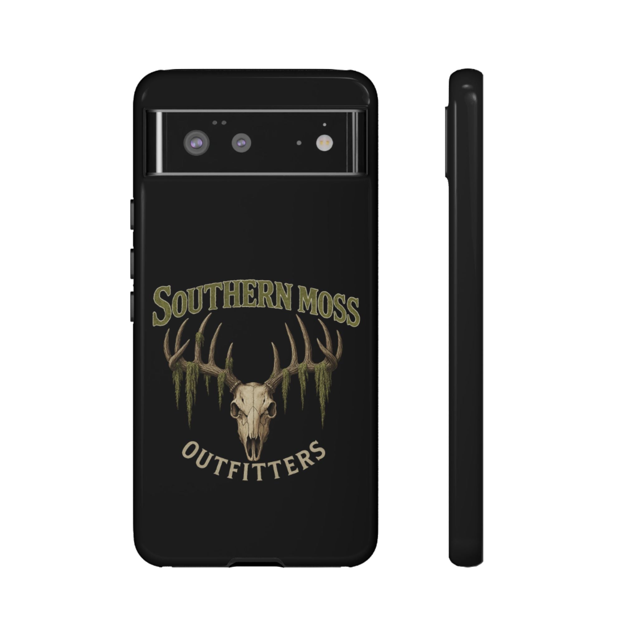 Southern Moss Outfitters Skull Phone Case – Rugged Deer Antler Design, Outdoor Gear, Hunting Accessories, Rustic Style, Gift for Adventurers