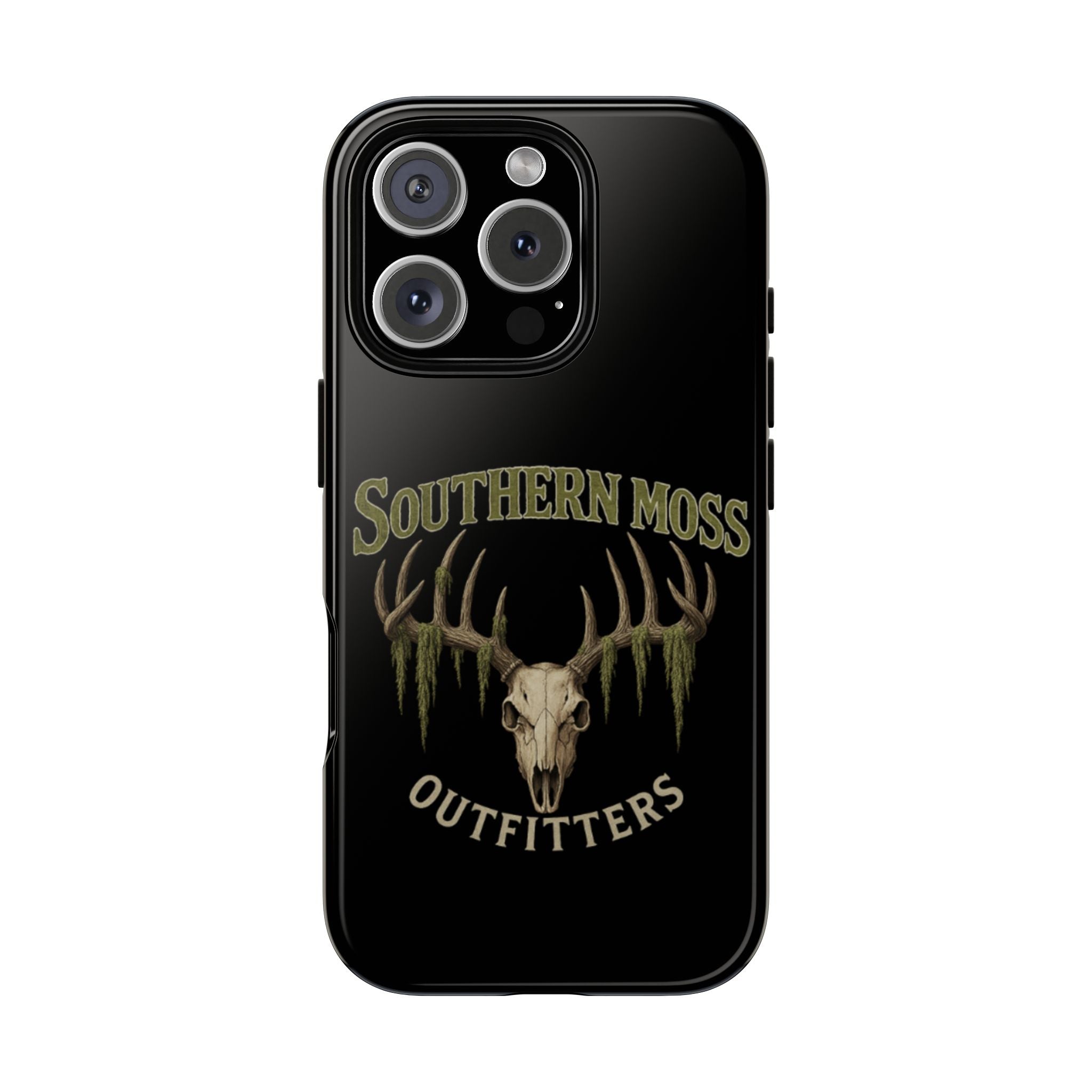 Southern Moss Outfitters Skull Phone Case – Rugged Deer Antler Design, Outdoor Gear, Hunting Accessories, Rustic Style, Gift for Adventurers