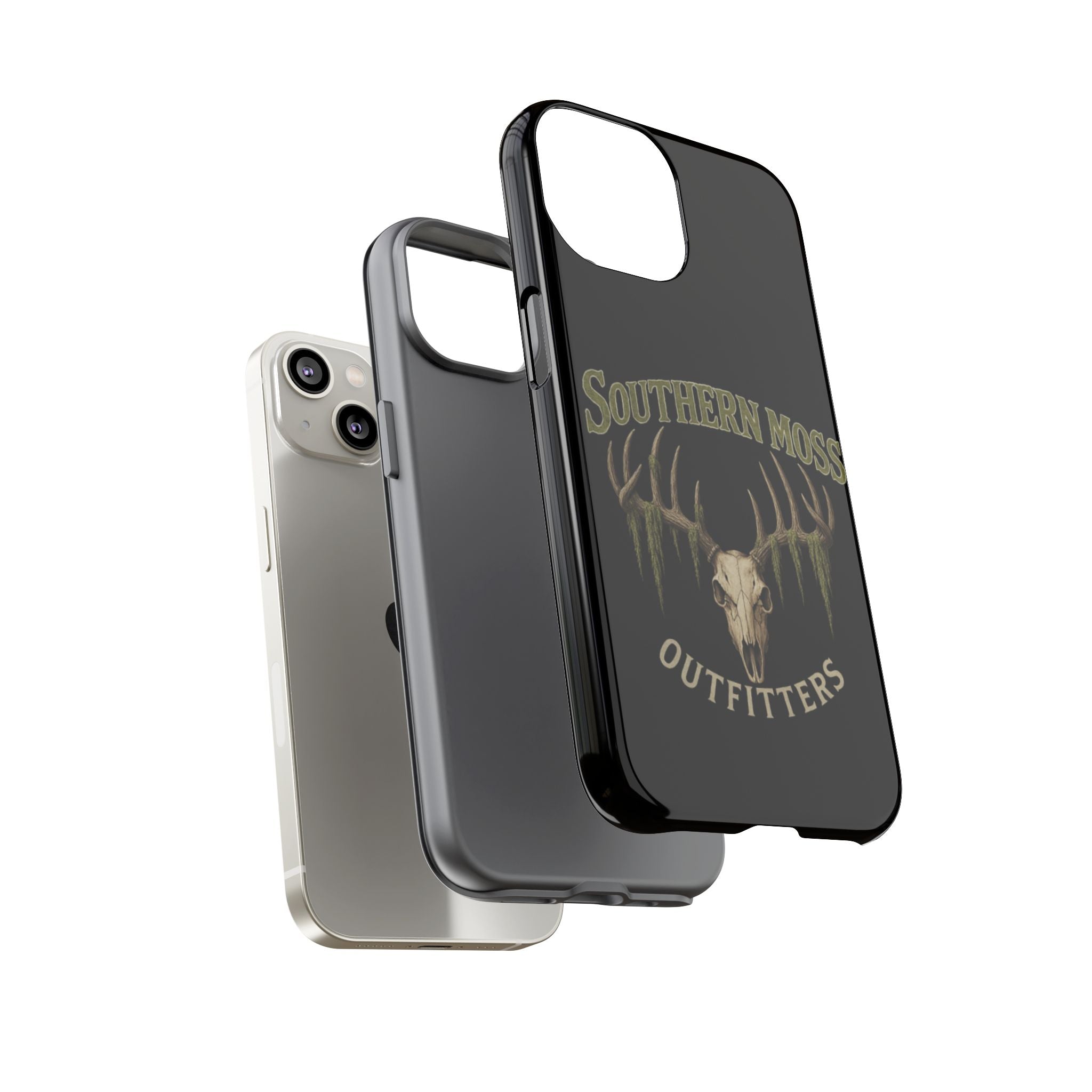 Southern Moss Outfitters Skull Phone Case – Rugged Deer Antler Design, Outdoor Gear, Hunting Accessories, Rustic Style, Gift for Adventurers