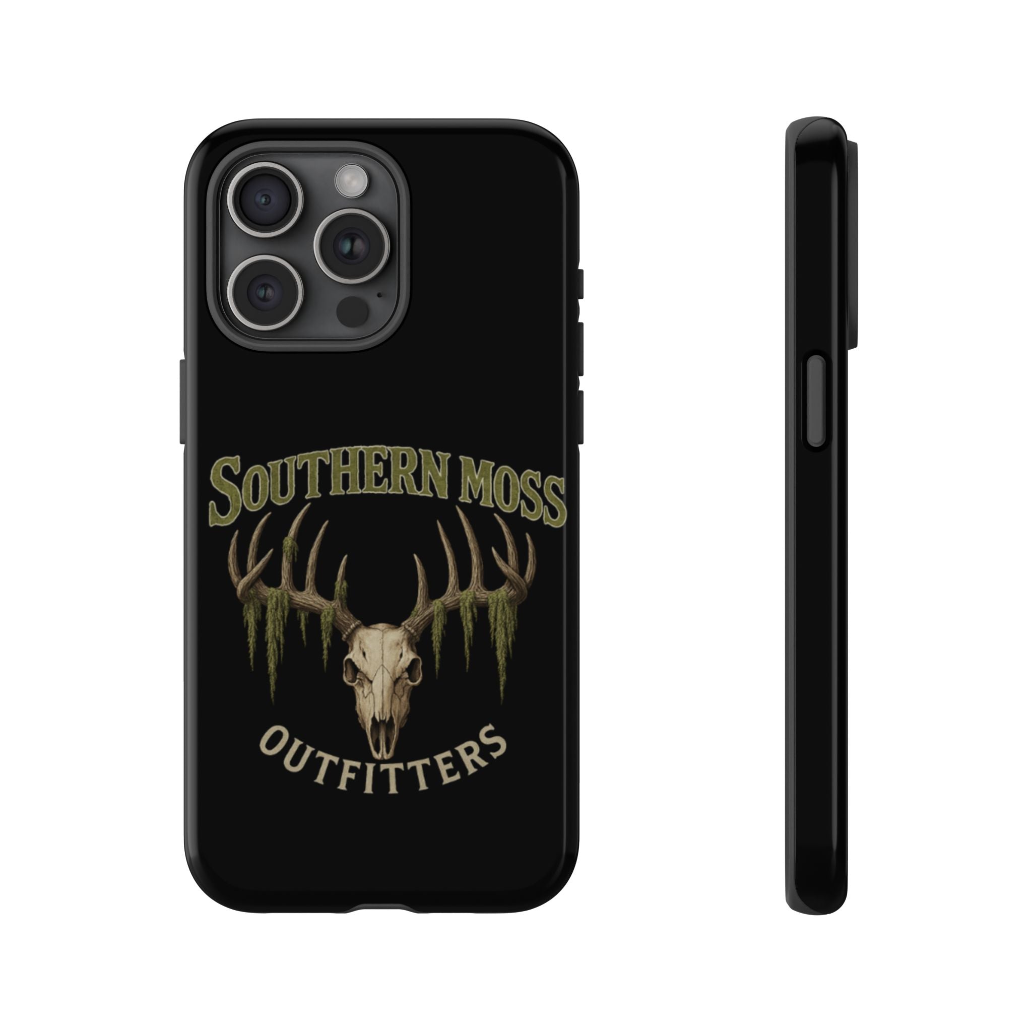 Southern Moss Outfitters Skull Phone Case – Rugged Deer Antler Design, Outdoor Gear, Hunting Accessories, Rustic Style, Gift for Adventurers