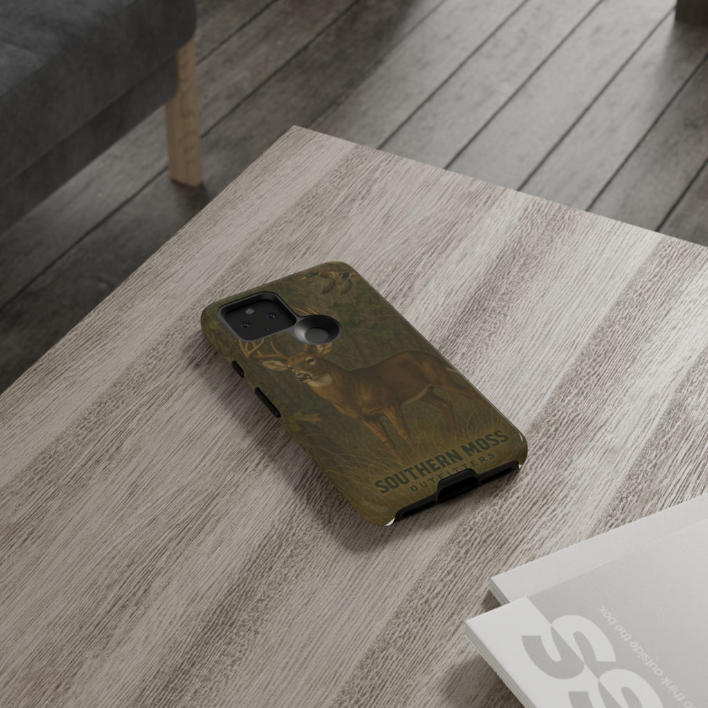 Hunting Phone Case – Deer & Ducks Design | Southern Moss Outfitters | Rugged Camo Outdoor iPhone Case