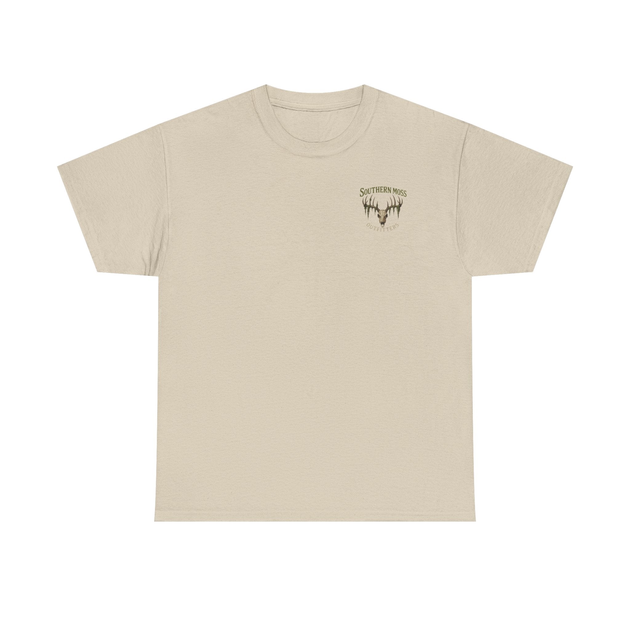 Southern Moss Outfitters Vintage Deer Skull Logo T-Shirt – Rugged Outdoor Lifestyle Tee, Casual Wear, Hunting Shirt, Outdoor Adventure, Gift for Nature Lovers