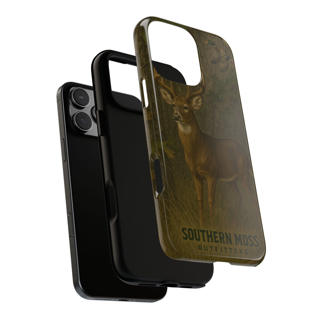 Hunting Phone Case – Deer & Ducks Design | Southern Moss Outfitters | Rugged Camo Outdoor iPhone Case