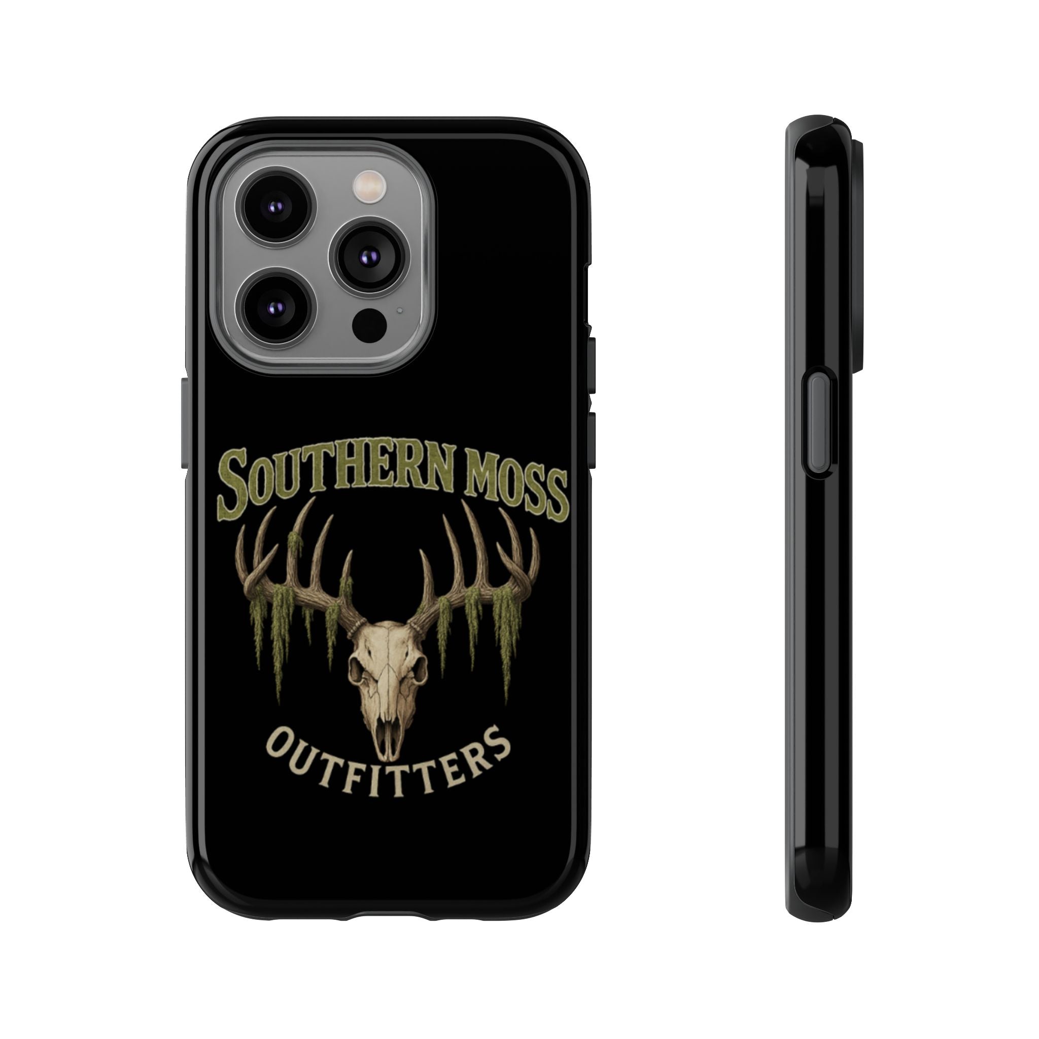 Southern Moss Outfitters Skull Phone Case – Rugged Deer Antler Design, Outdoor Gear, Hunting Accessories, Rustic Style, Gift for Adventurers