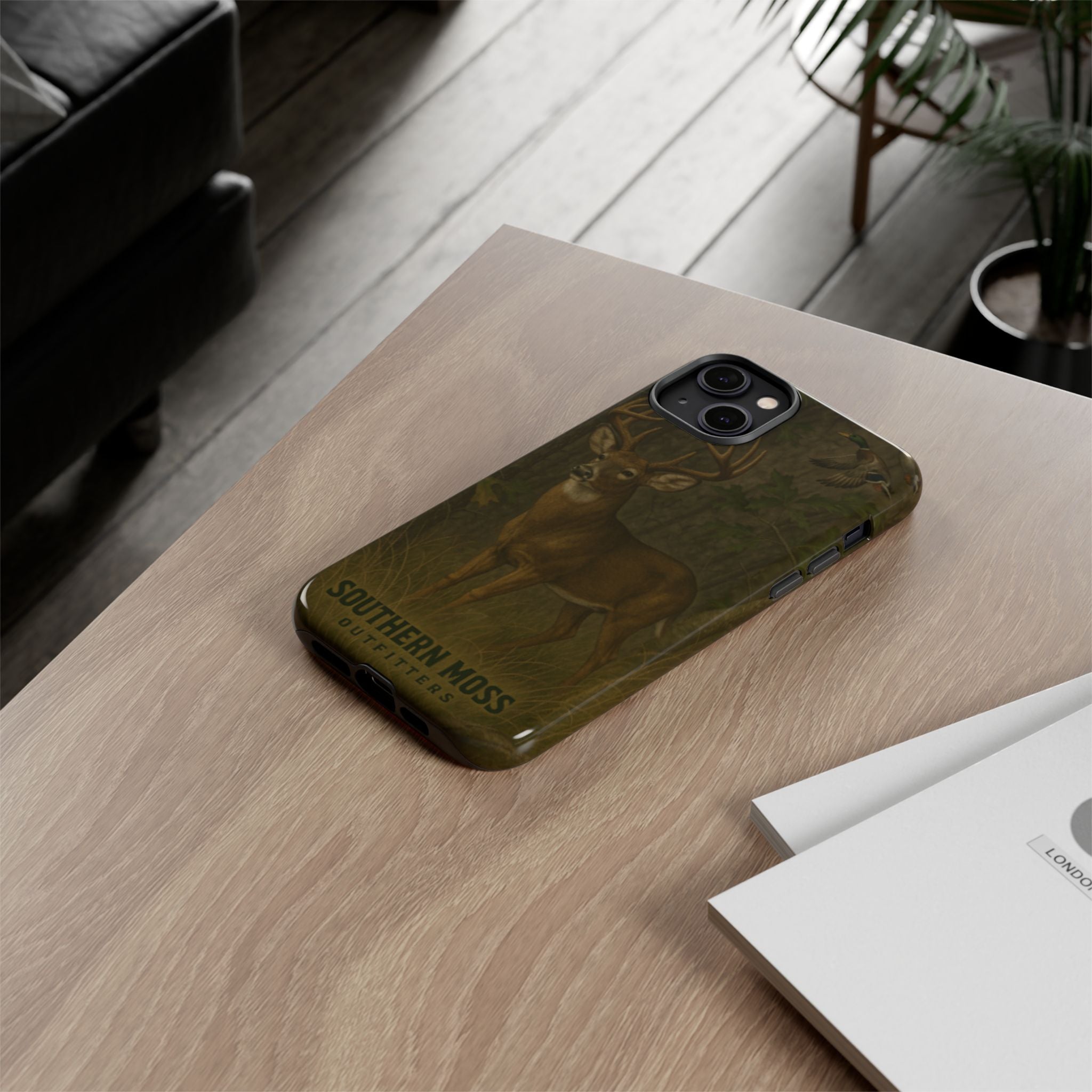 Hunting Phone Case – Deer & Ducks Design | Southern Moss Outfitters | Rugged Camo Outdoor iPhone Case