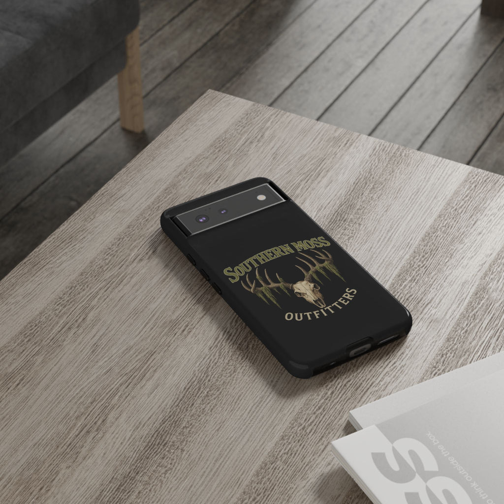 Southern Moss Outfitters Skull Phone Case – Rugged Deer Antler Design, Outdoor Gear, Hunting Accessories, Rustic Style, Gift for Adventurers