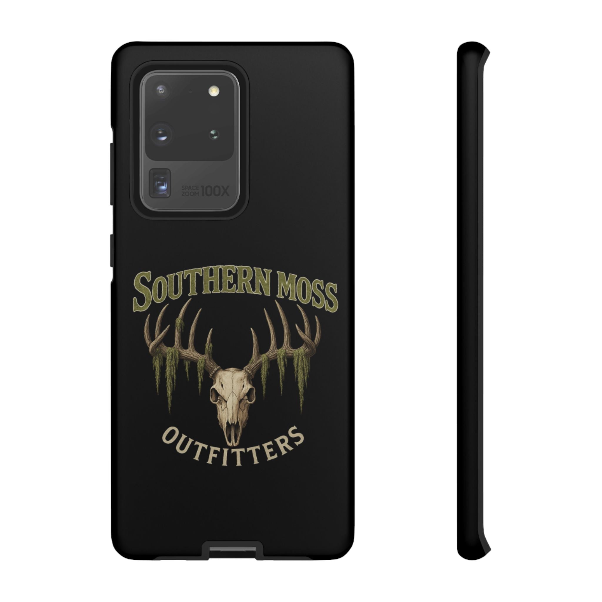 Southern Moss Outfitters Skull Phone Case – Rugged Deer Antler Design, Outdoor Gear, Hunting Accessories, Rustic Style, Gift for Adventurers