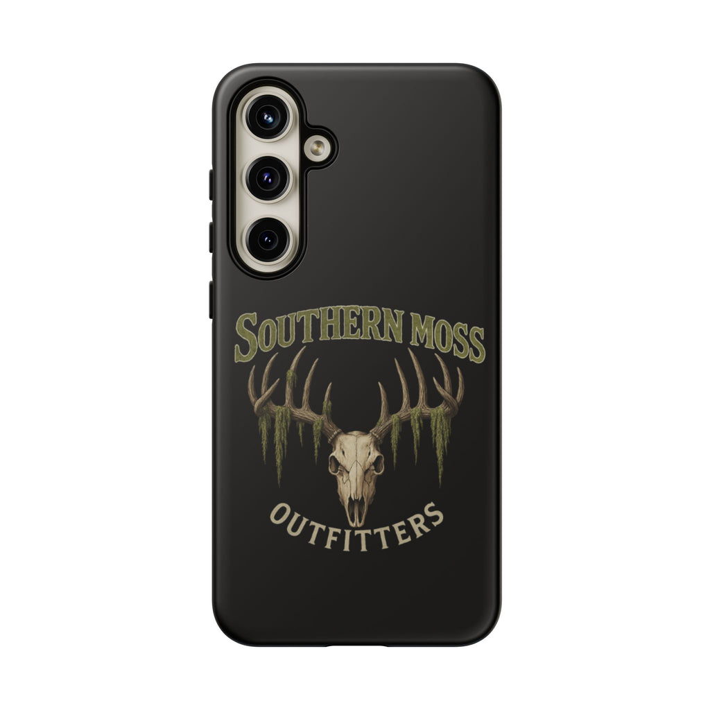 Southern Moss Outfitters Skull Phone Case – Rugged Deer Antler Design, Outdoor Gear, Hunting Accessories, Rustic Style, Gift for Adventurers