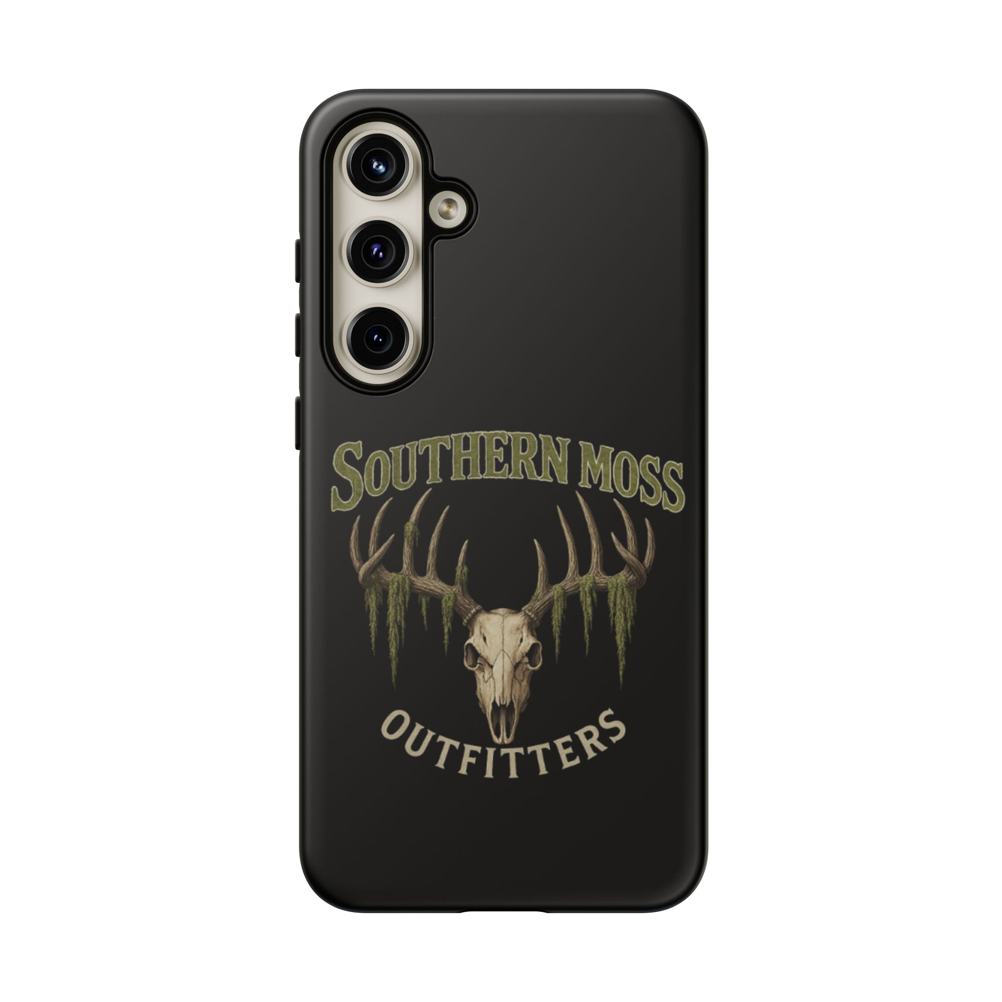 Southern Moss Outfitters Skull Phone Case – Rugged Deer Antler Design, Outdoor Gear, Hunting Accessories, Rustic Style, Gift for Adventurers